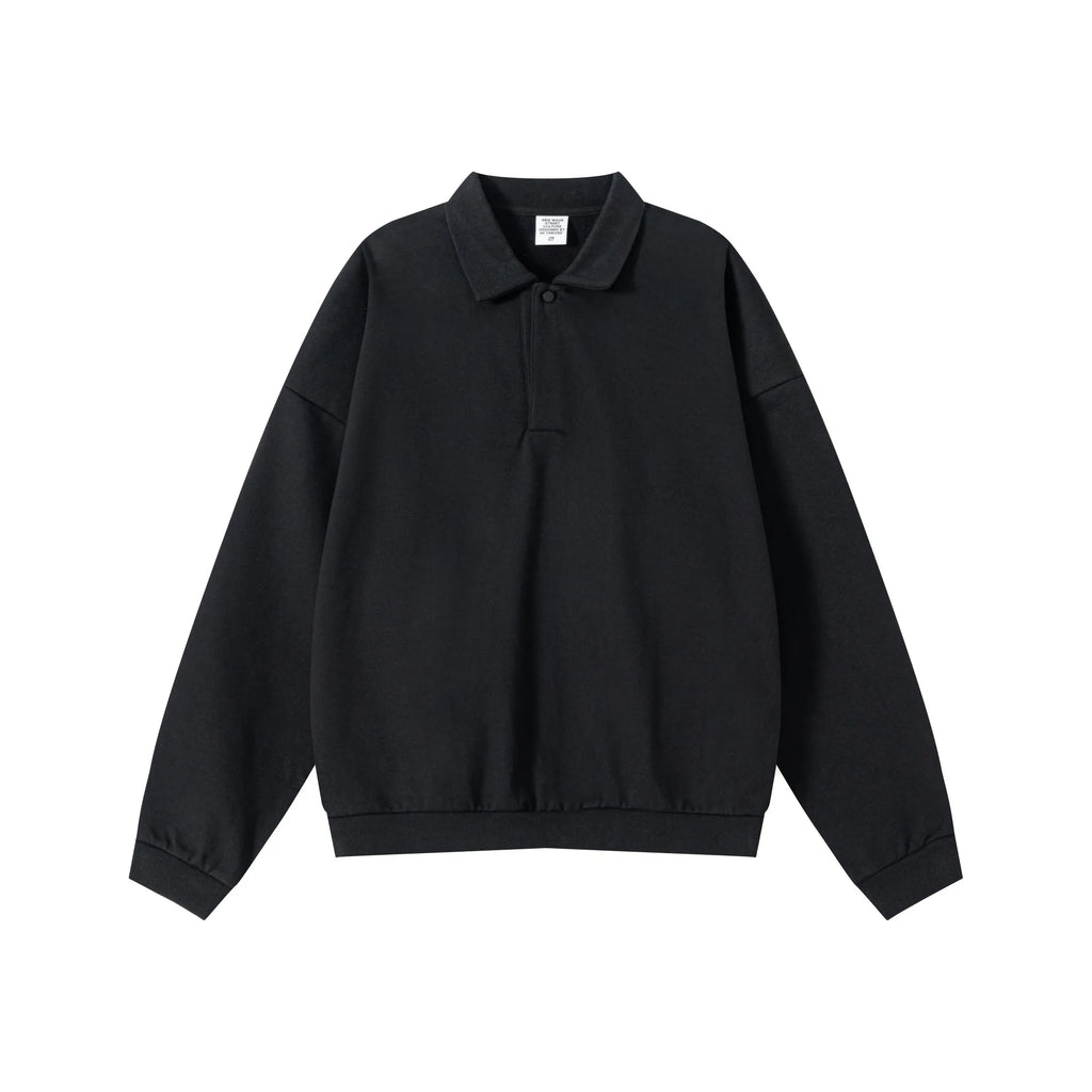 Black sweater with collar on a white background