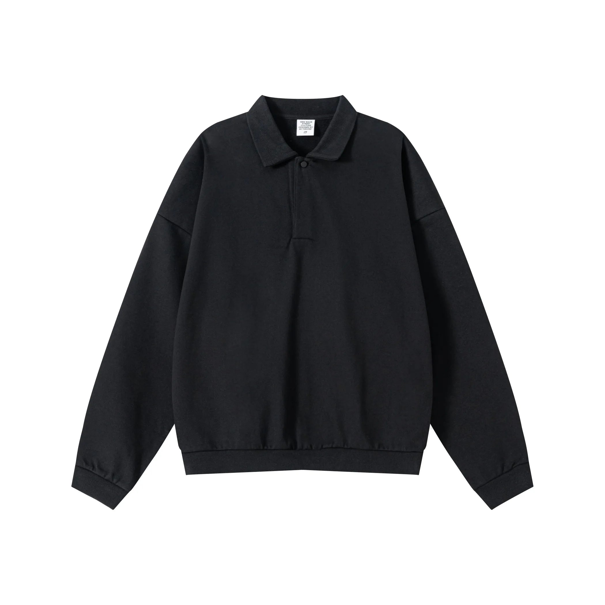 Black sweater with collar on a white background