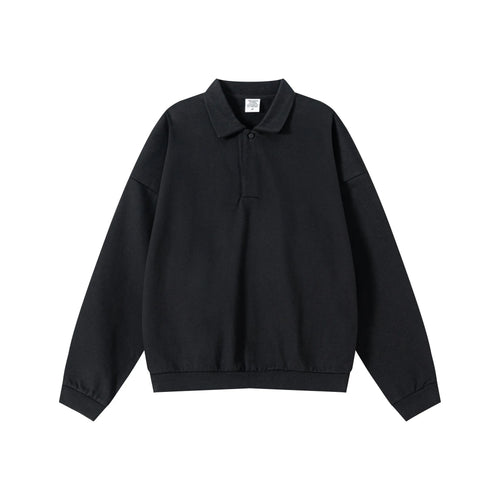 Black sweater with collar on a white background