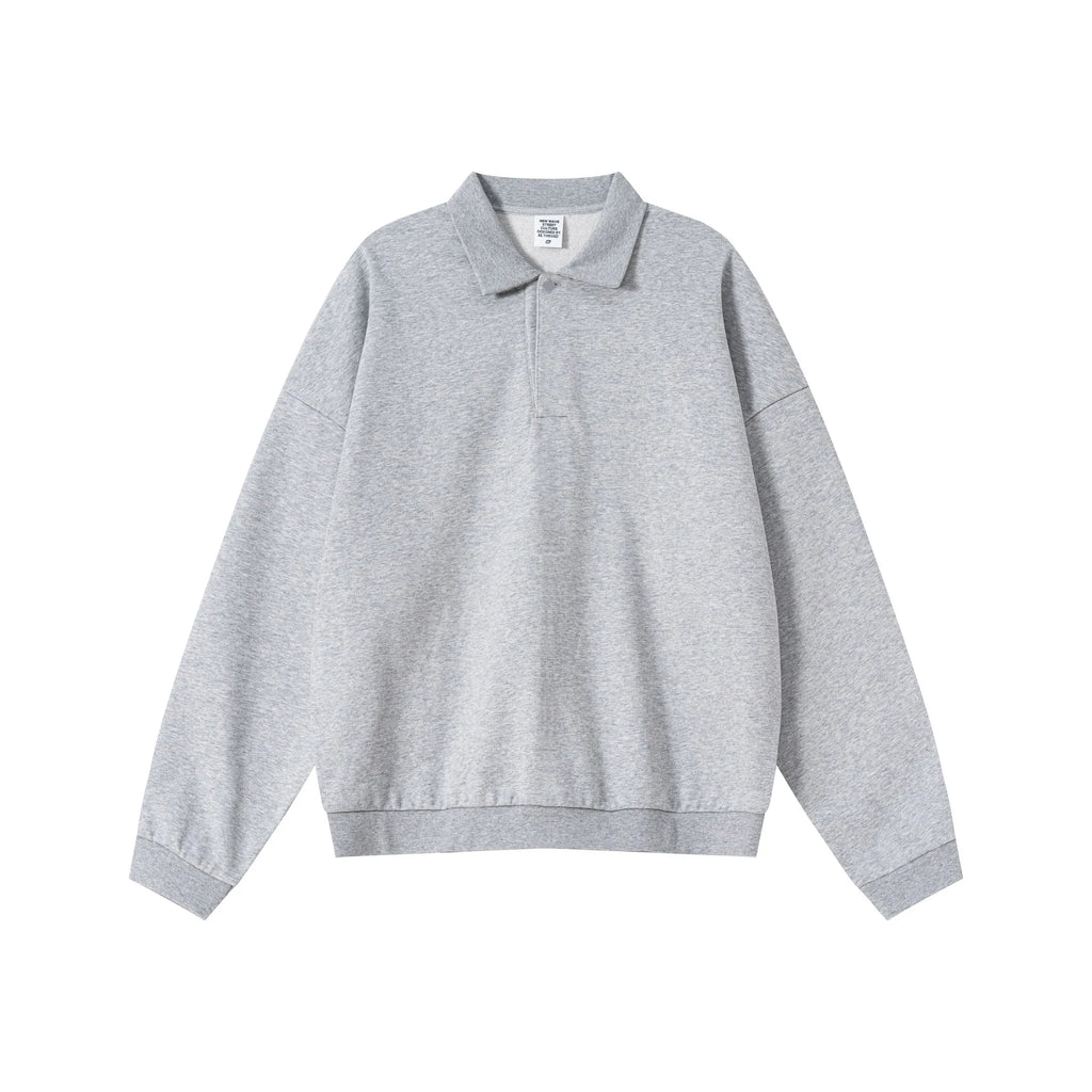 Gray sweatshirt with collar on a white background