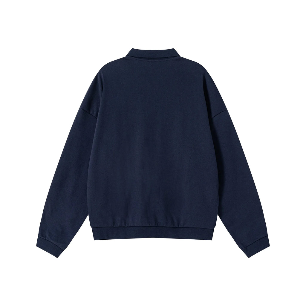 Navy blue sweatshirt on a white background