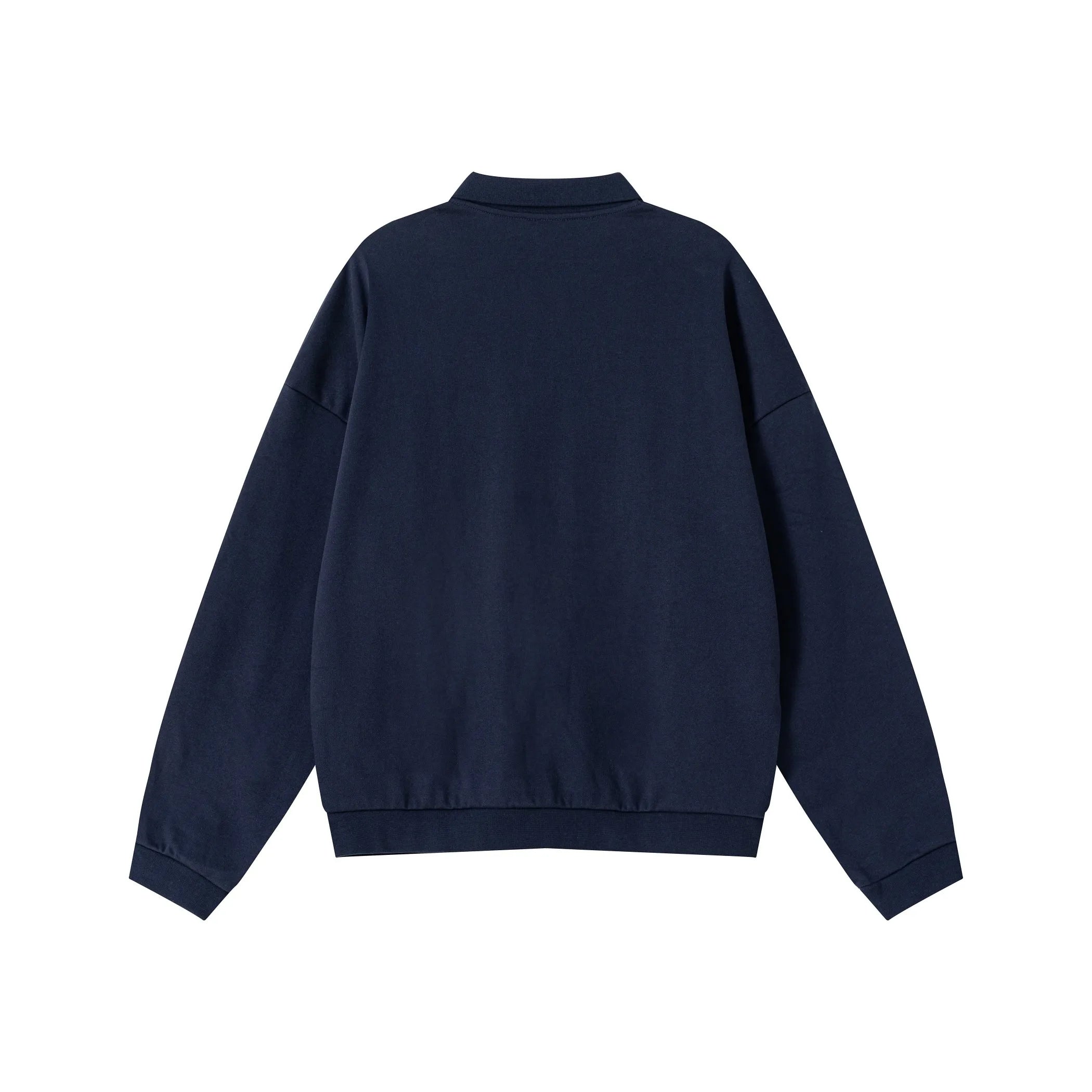Navy blue sweatshirt on a white background