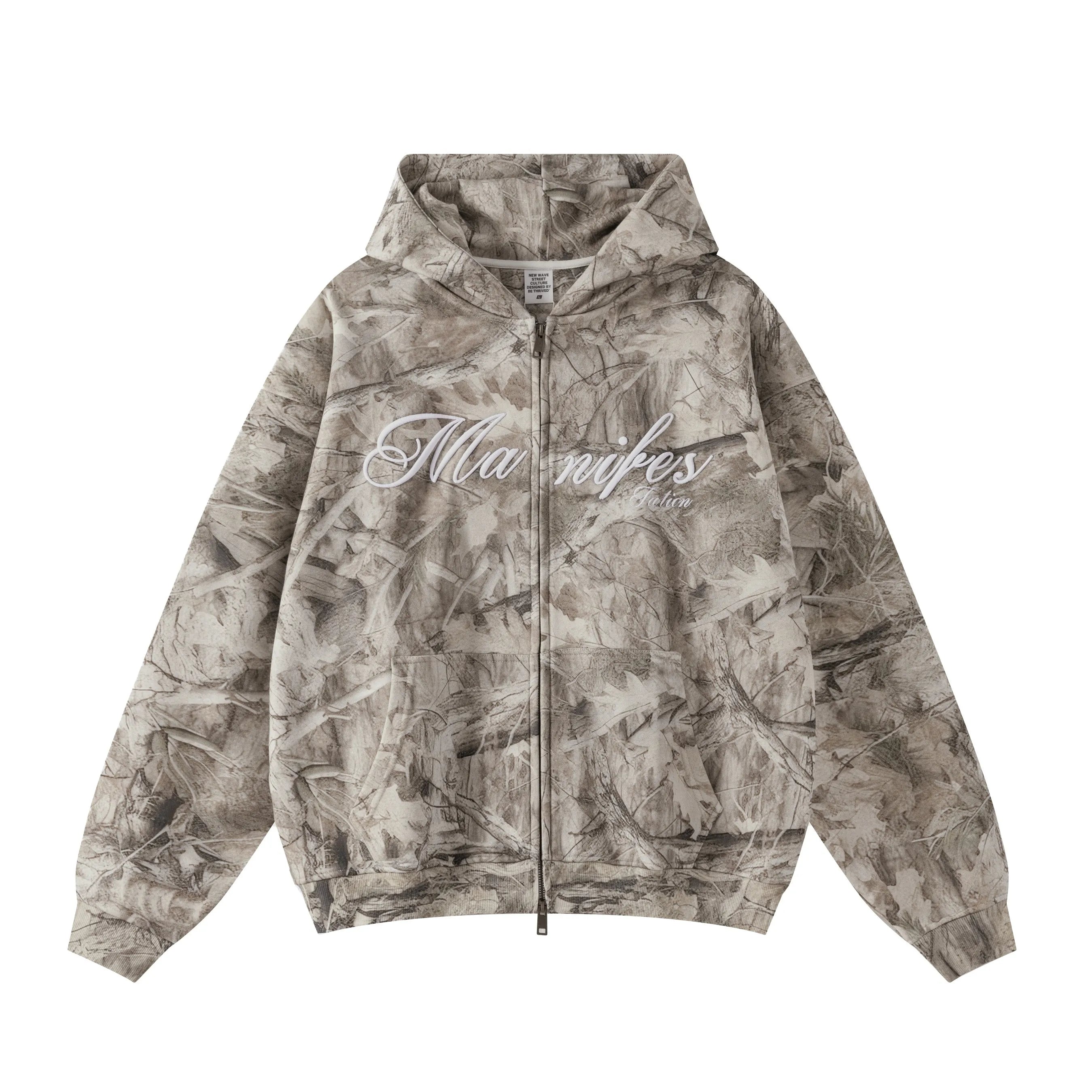 DESERT CAMOUFLAGE EMBROIDERED ZIP UP HOODIE