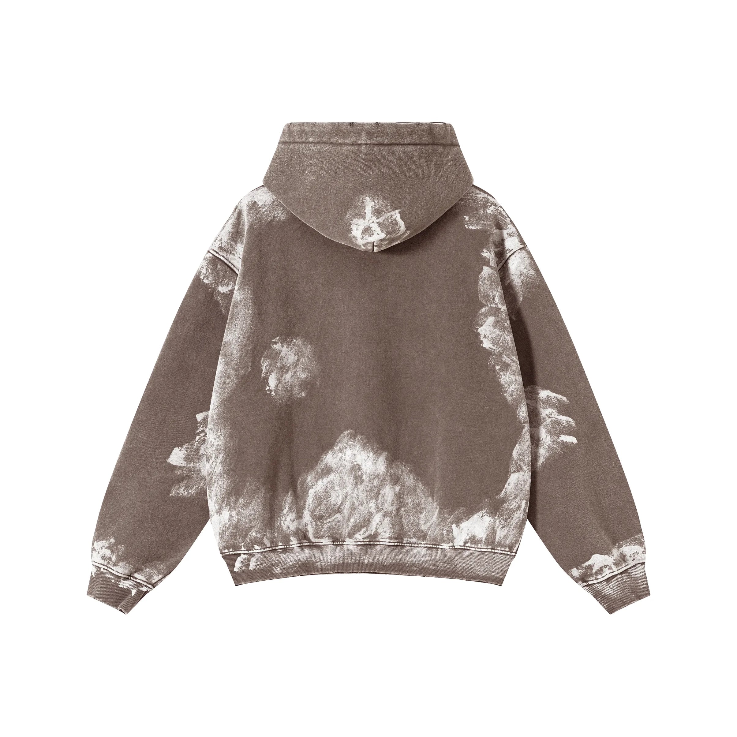 Hoodie with cloud pattern on a white background