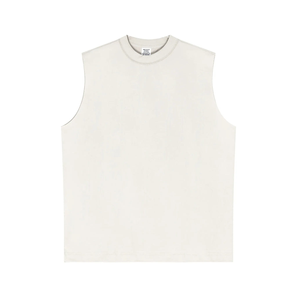 White sleeveless top on a white background