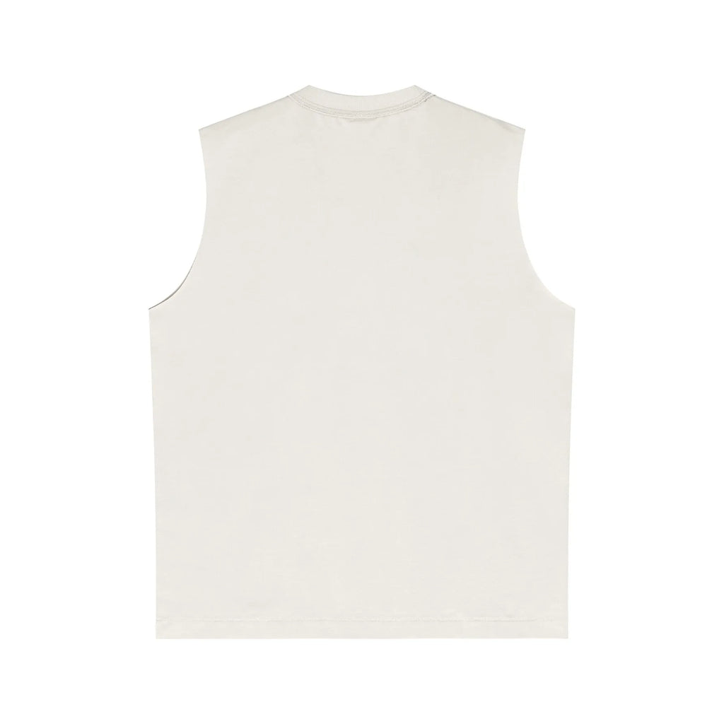 White sleeveless top on a white background