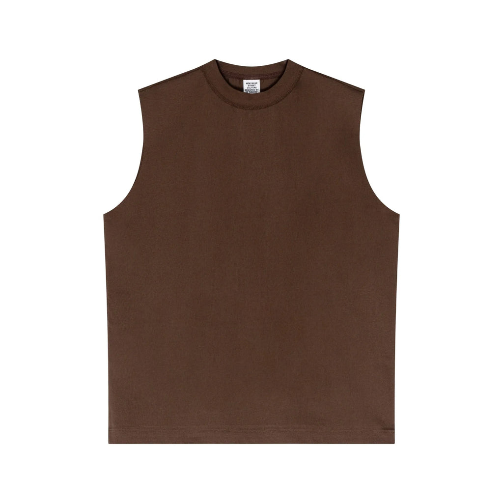 Brown sleeveless shirt on a white background