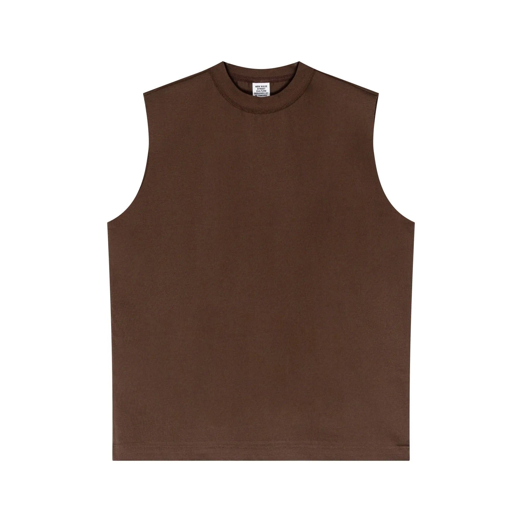Brown sleeveless shirt on a white background