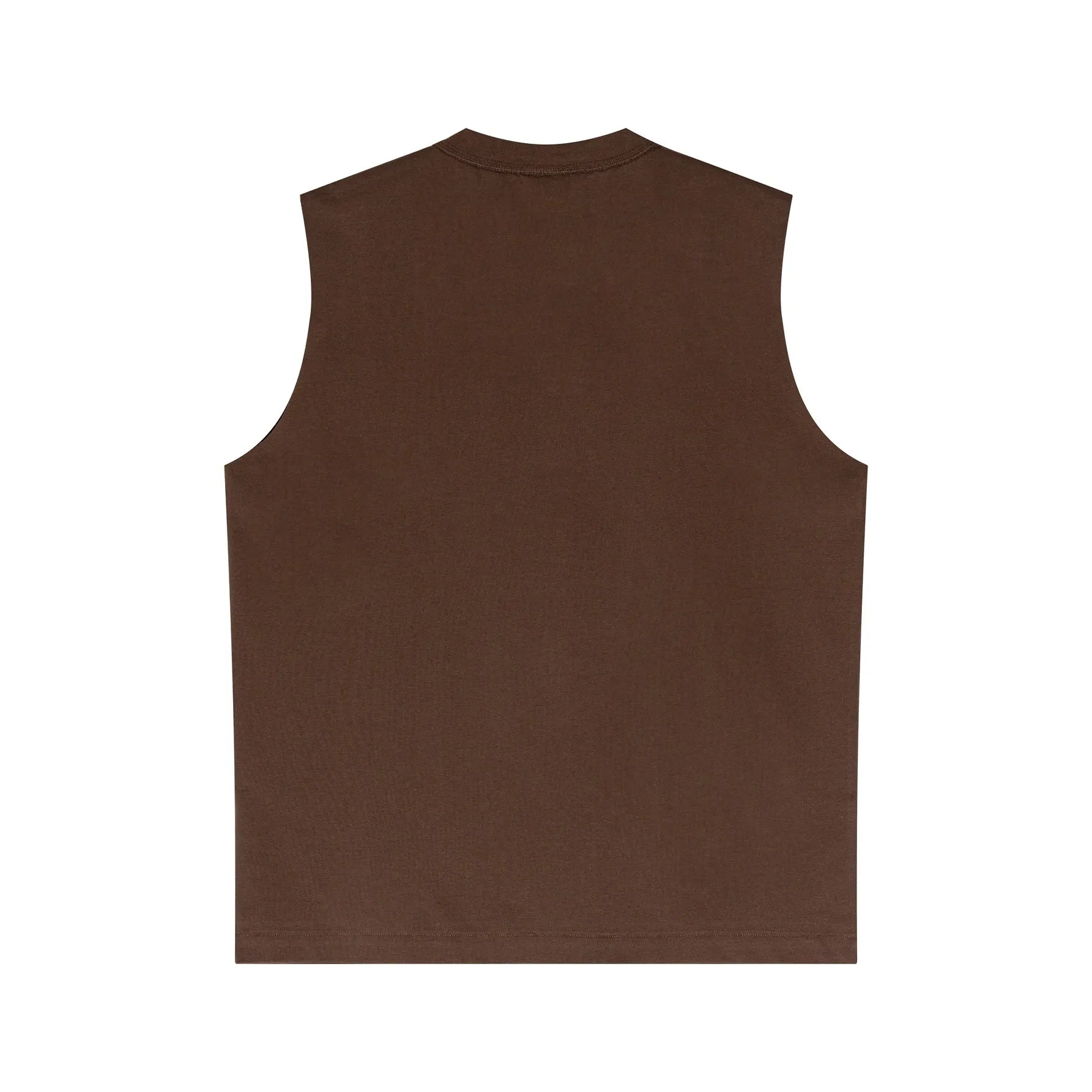 Brown sleeveless shirt on a white background