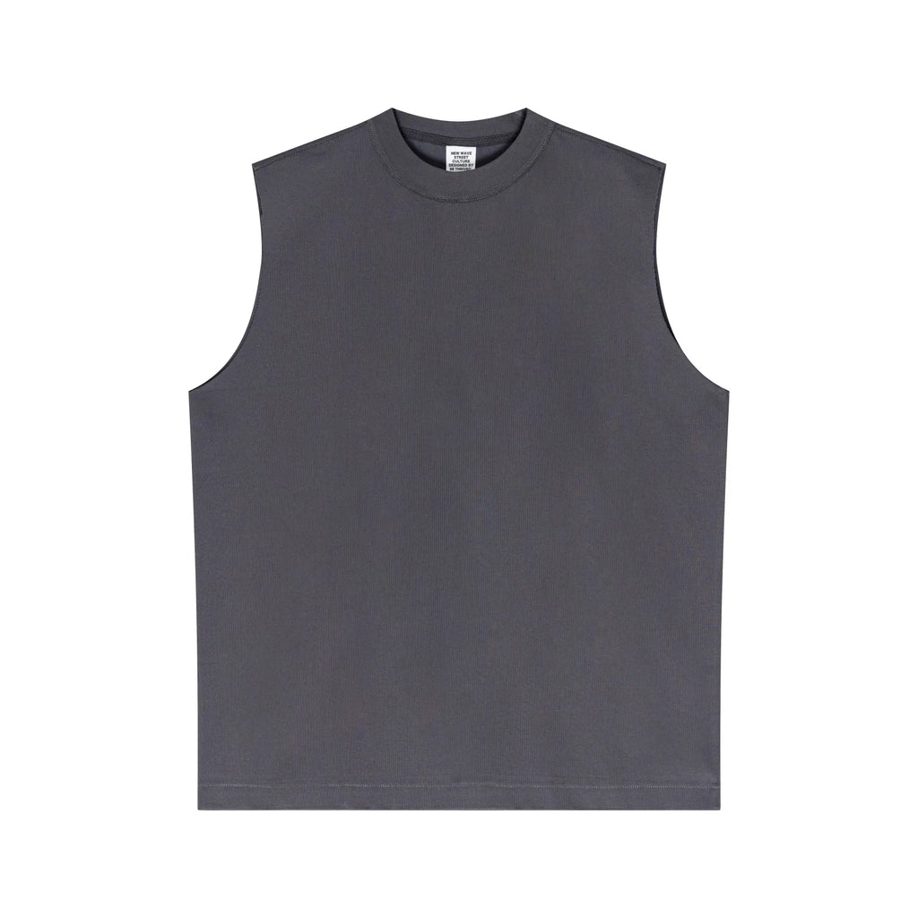 Gray sleeveless shirt on a white background