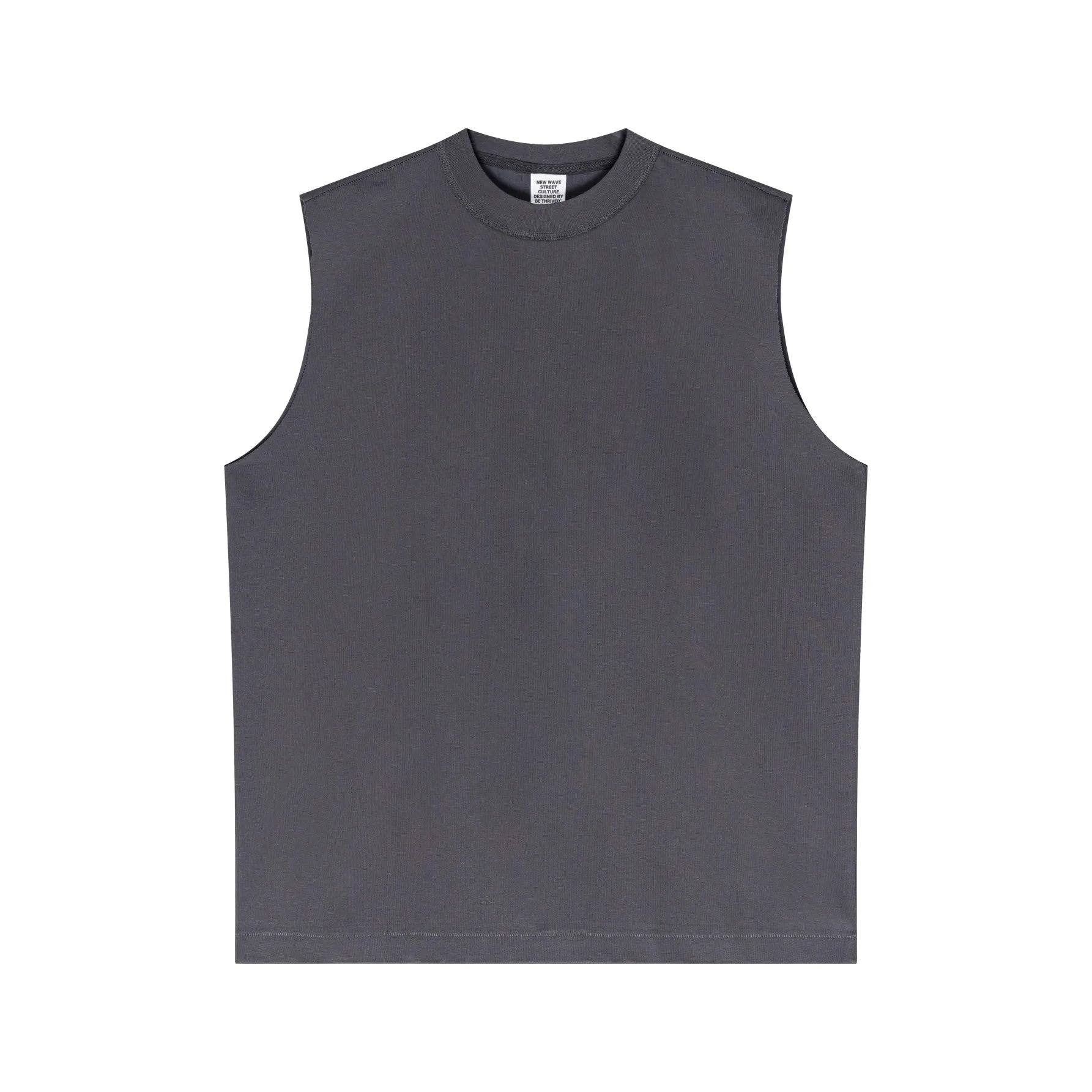 Gray sleeveless shirt on a white background