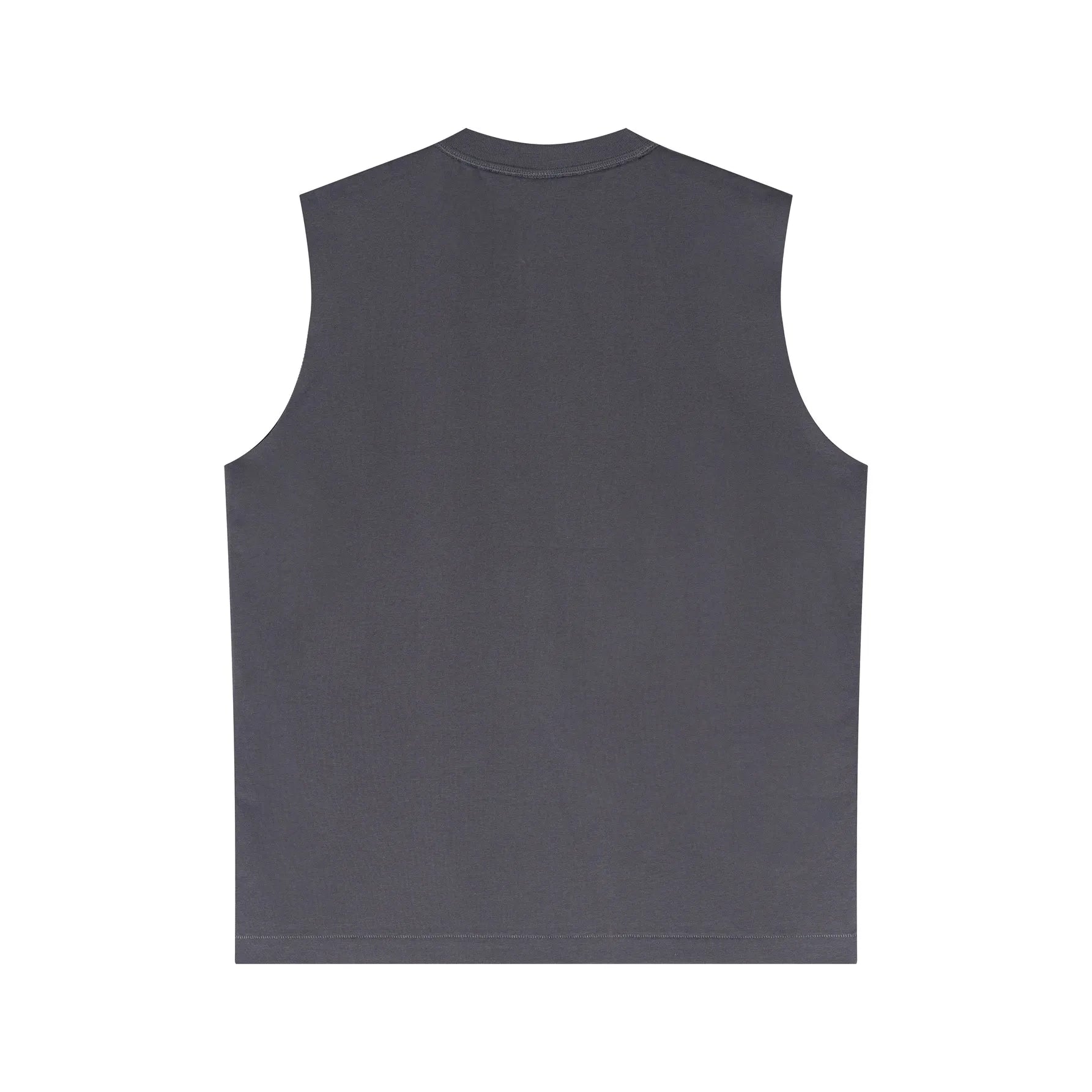 Gray sleeveless shirt on a white background