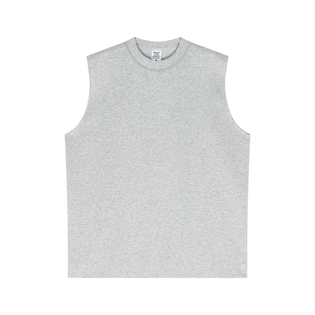 Gray sleeveless shirt on a white background