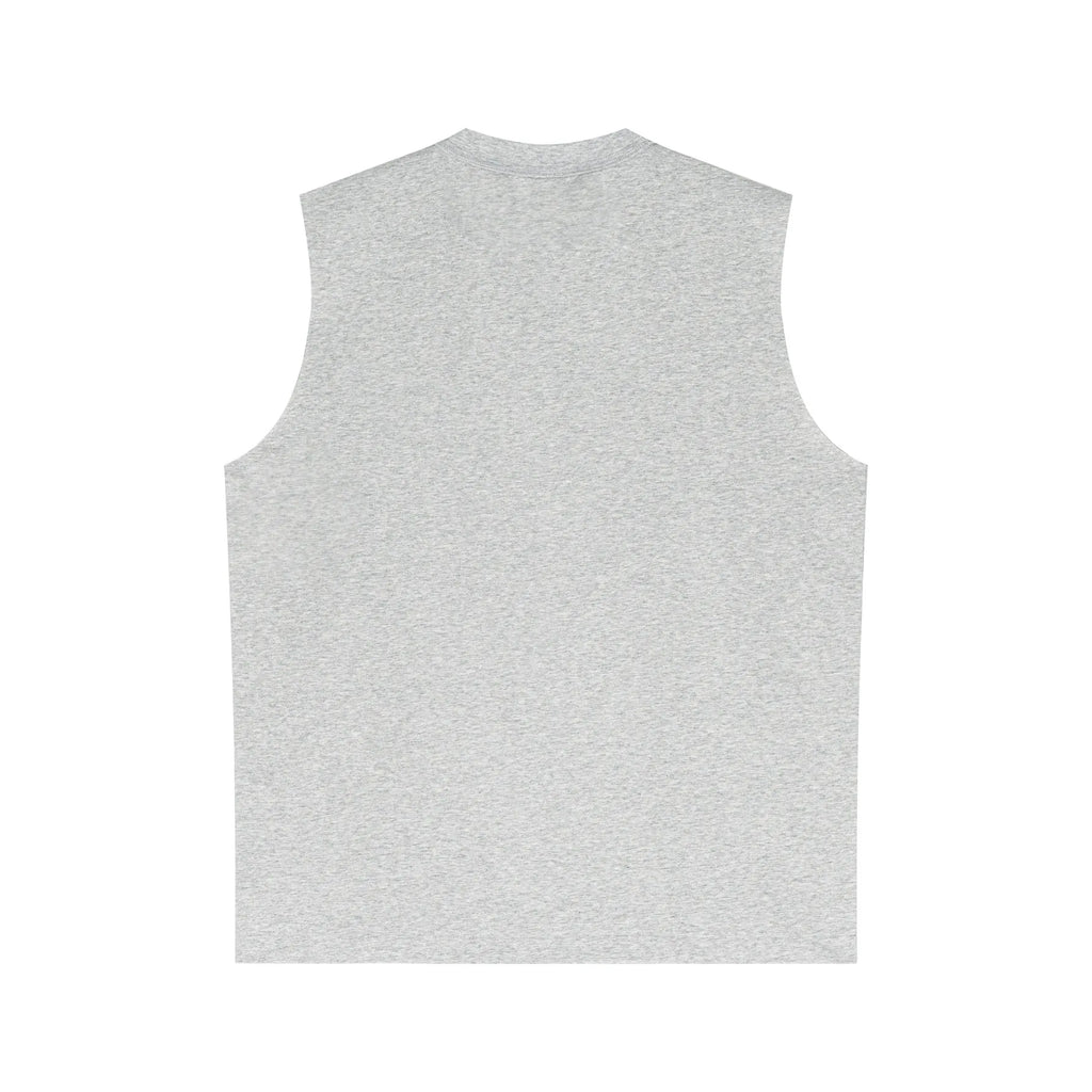 Gray sleeveless shirt on a white background