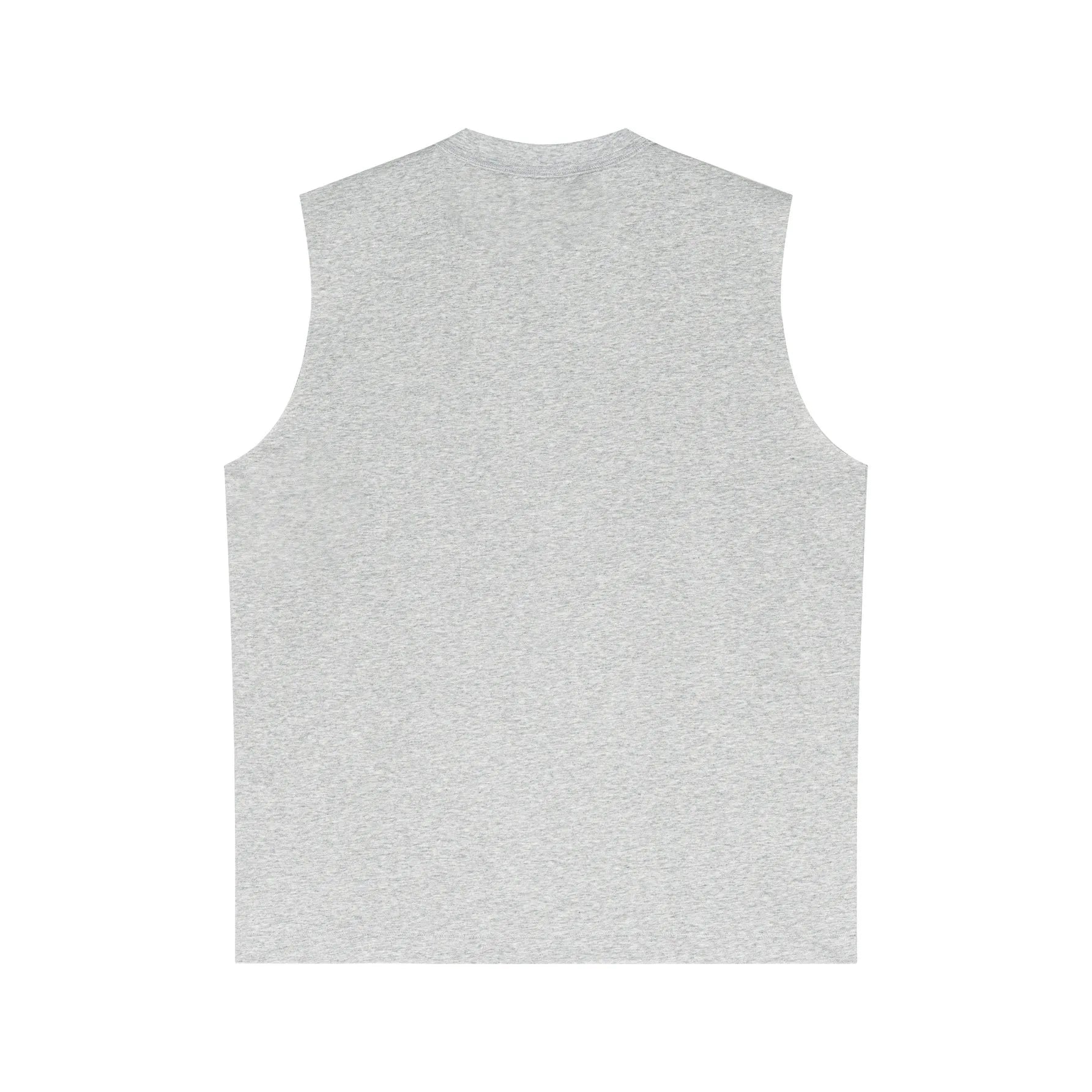 Gray sleeveless shirt on a white background