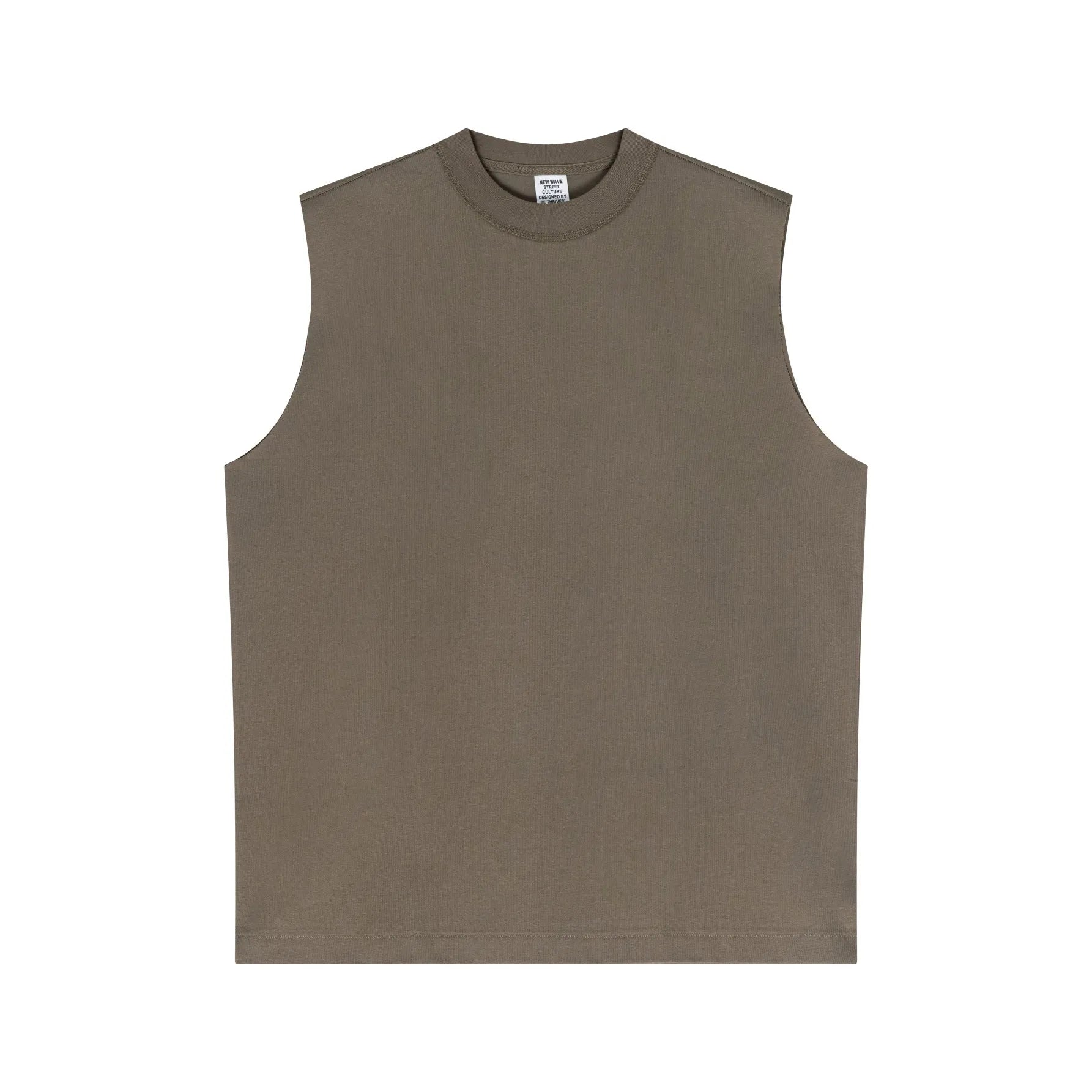 Brown sleeveless shirt on a white background