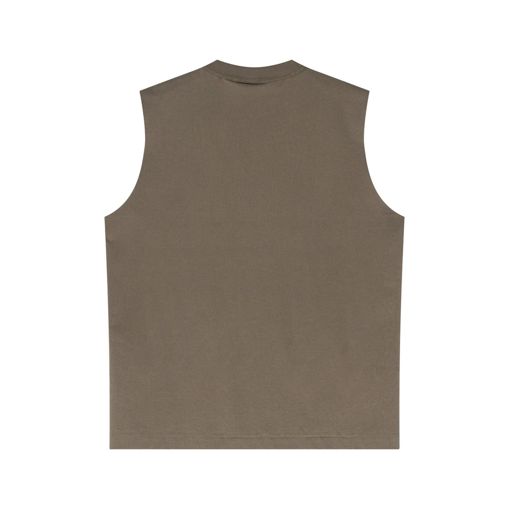 Brown sleeveless shirt on a white background
