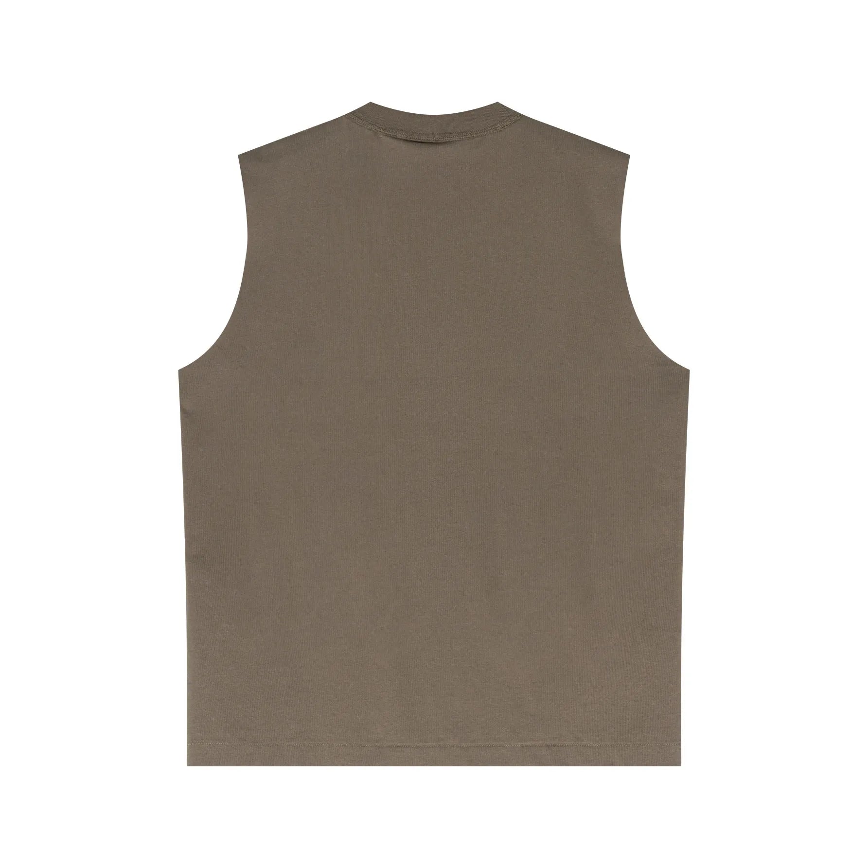 Brown sleeveless shirt on a white background