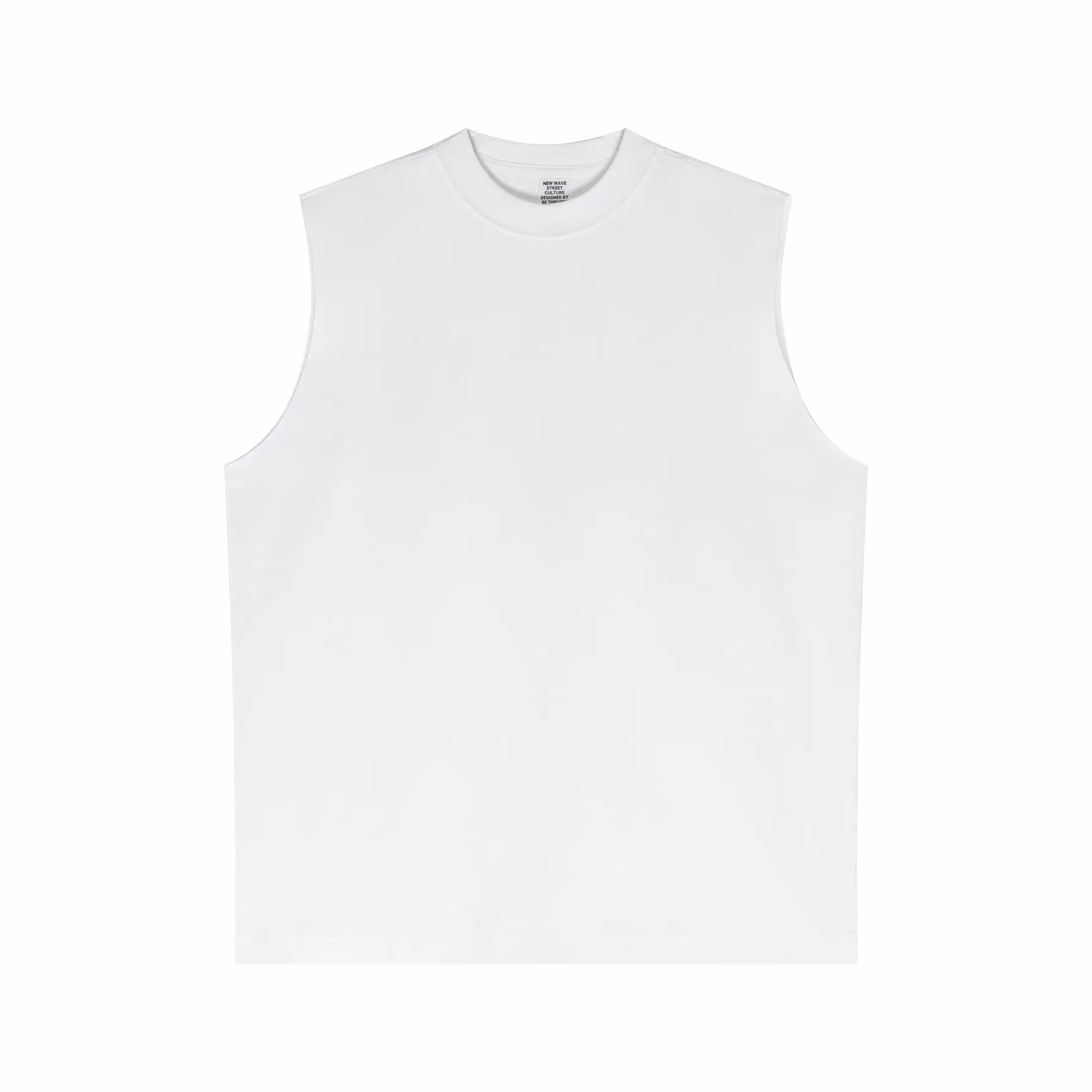 White sleeveless shirt on a white background