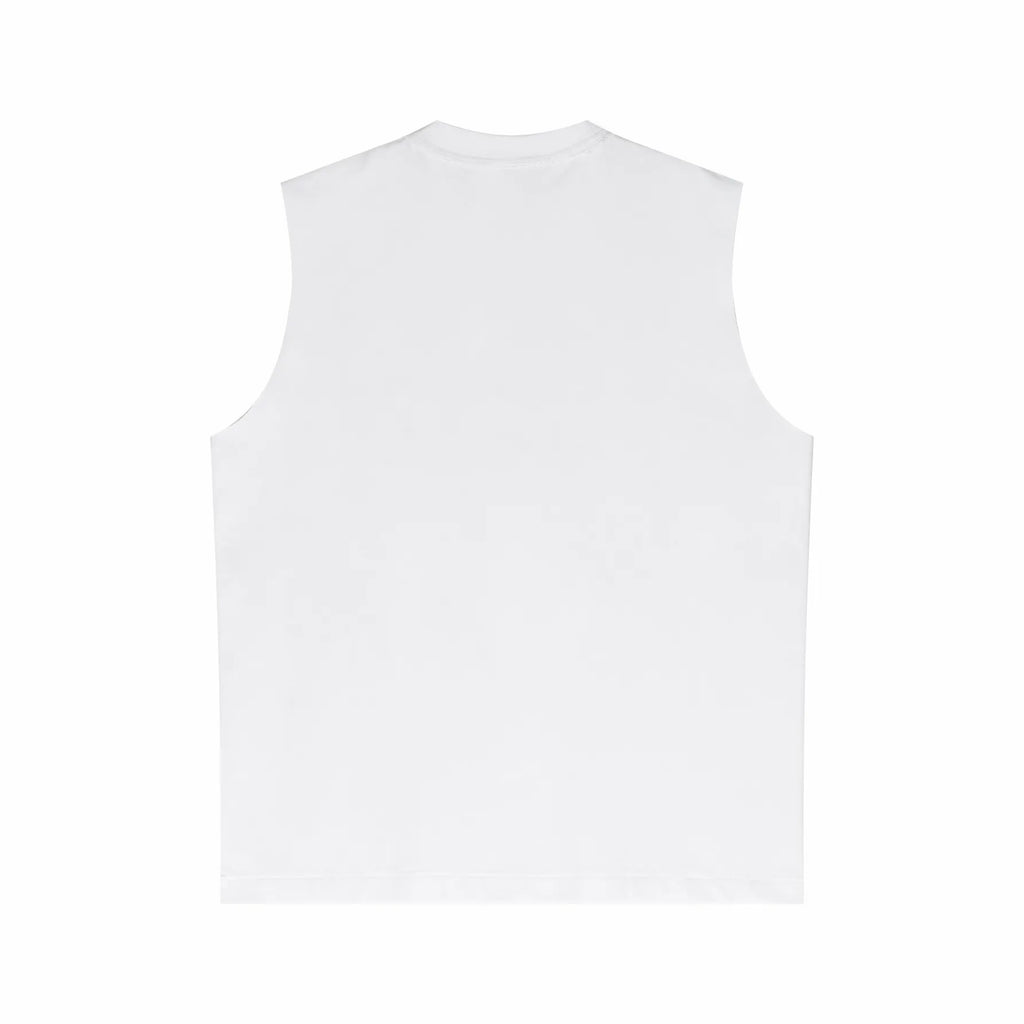 White sleeveless shirt on a white background