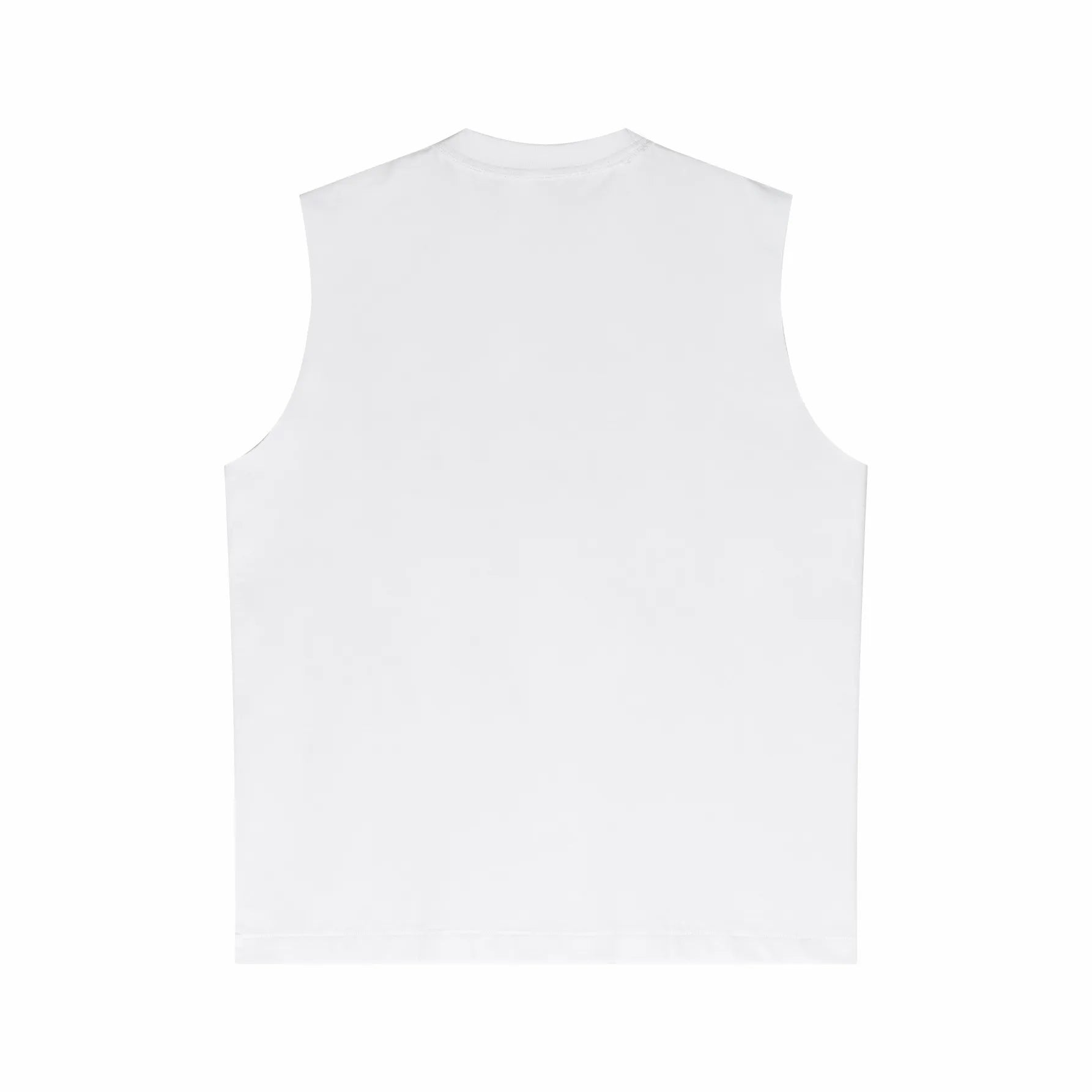 White sleeveless shirt on a white background