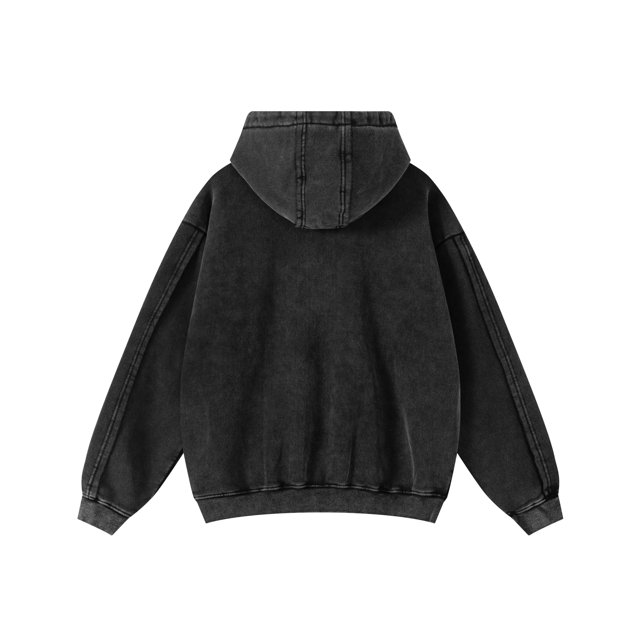 NEW WAVE DISTRESSED PATCHWORK ZIP HOODIE