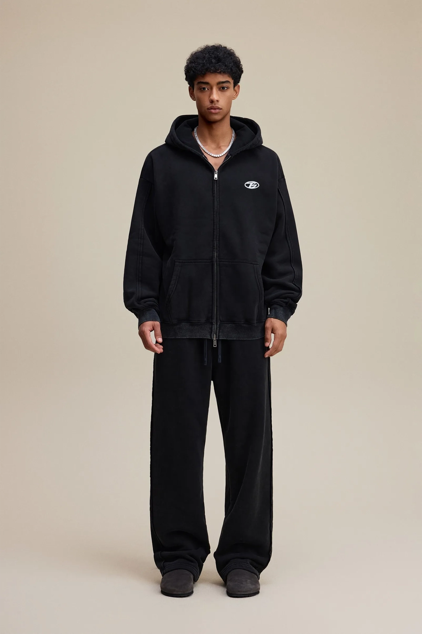 NEW WAVE DISTRESSED PATCHWORK ZIP HOODIE