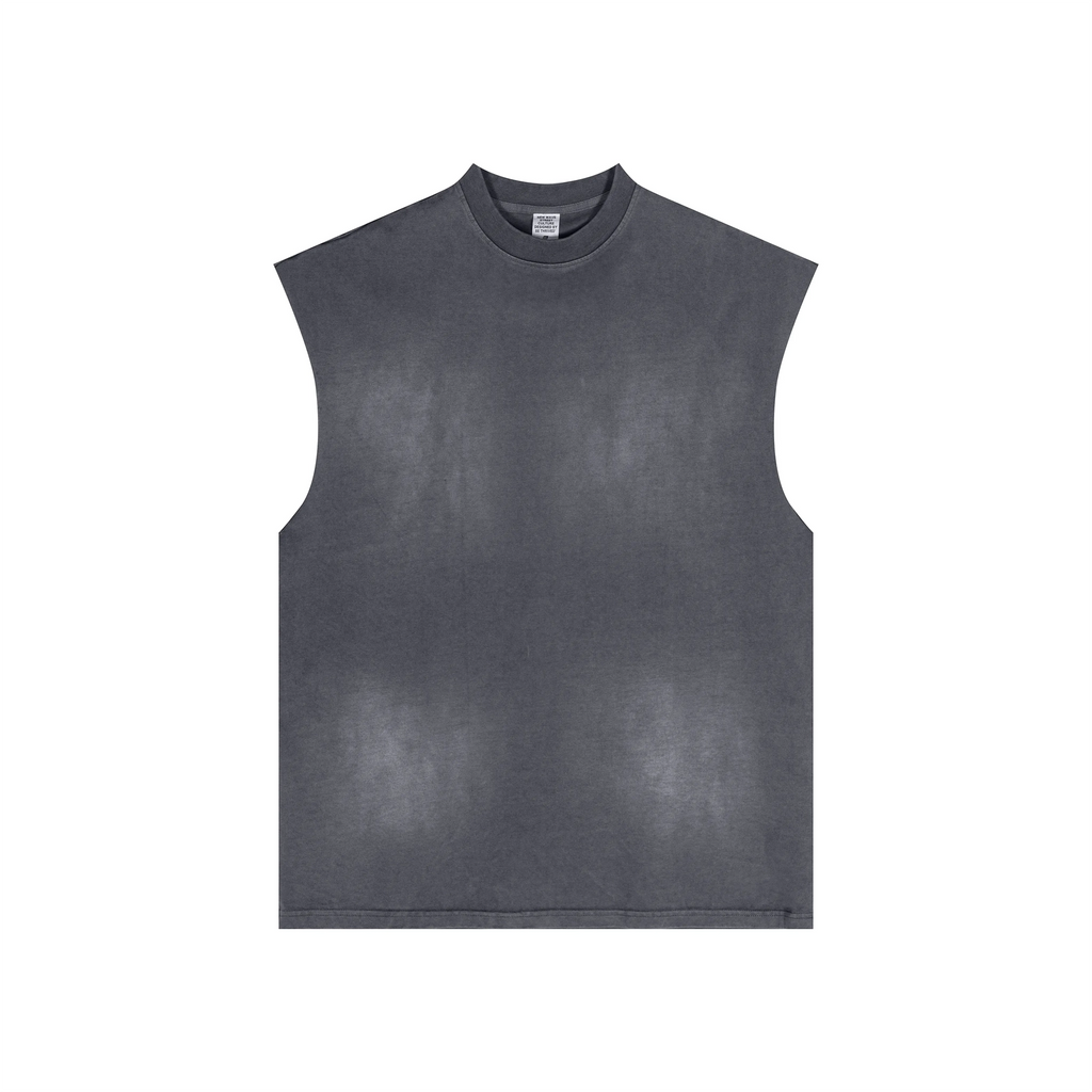 Gray sleeveless shirt on a white background