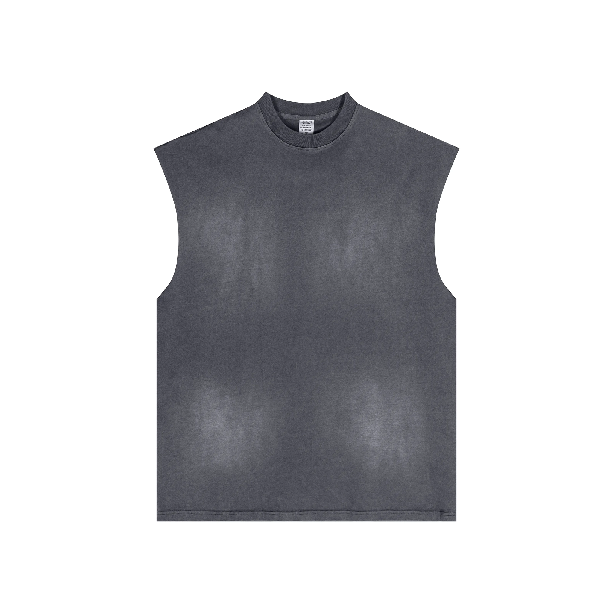 Gray sleeveless shirt on a white background