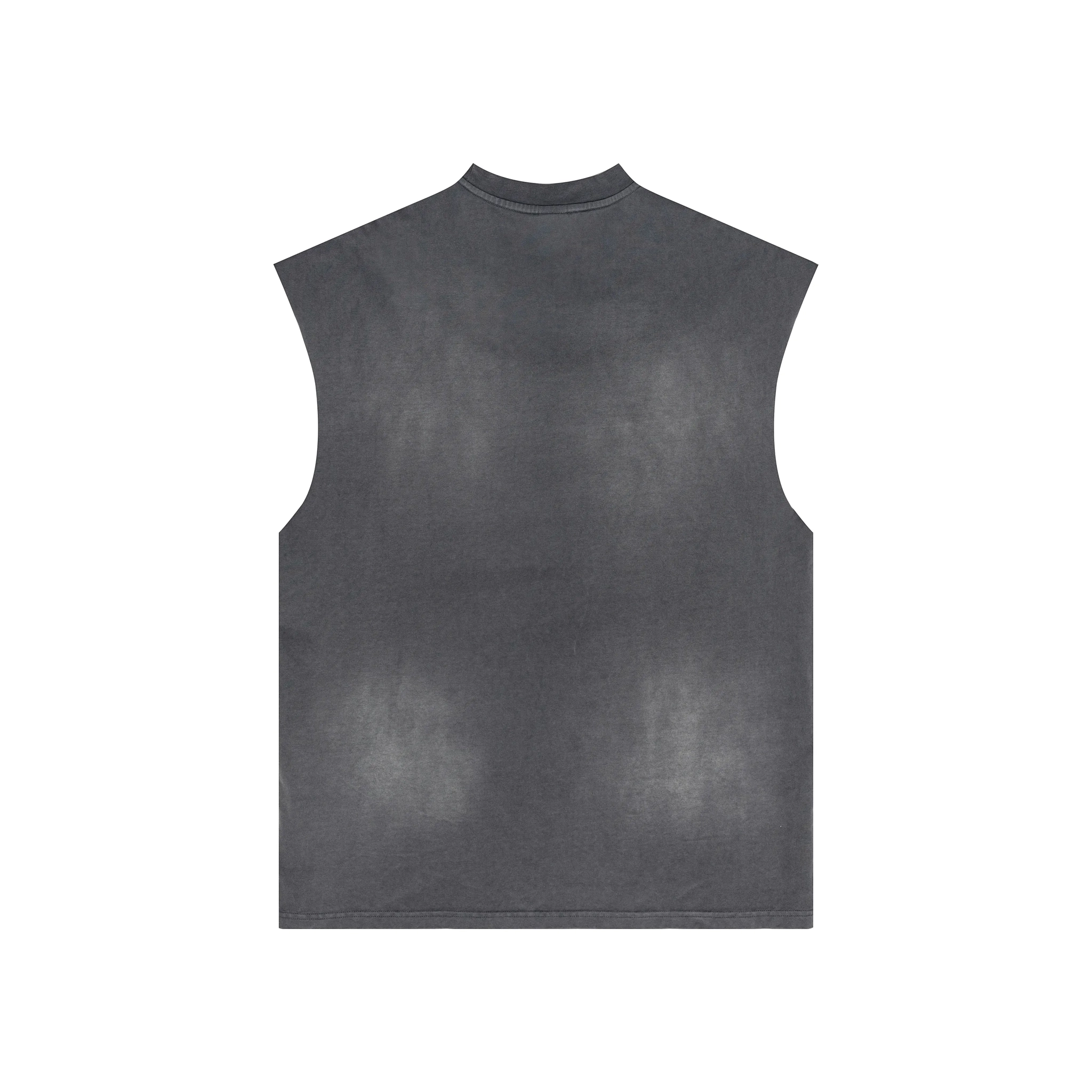 Gray sleeveless shirt on a white background