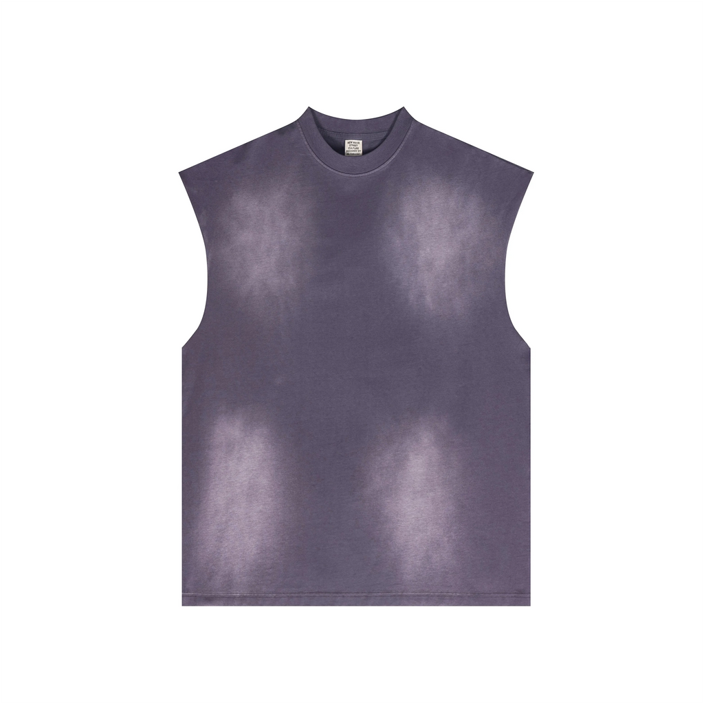 Purple sleeveless shirt on a white background