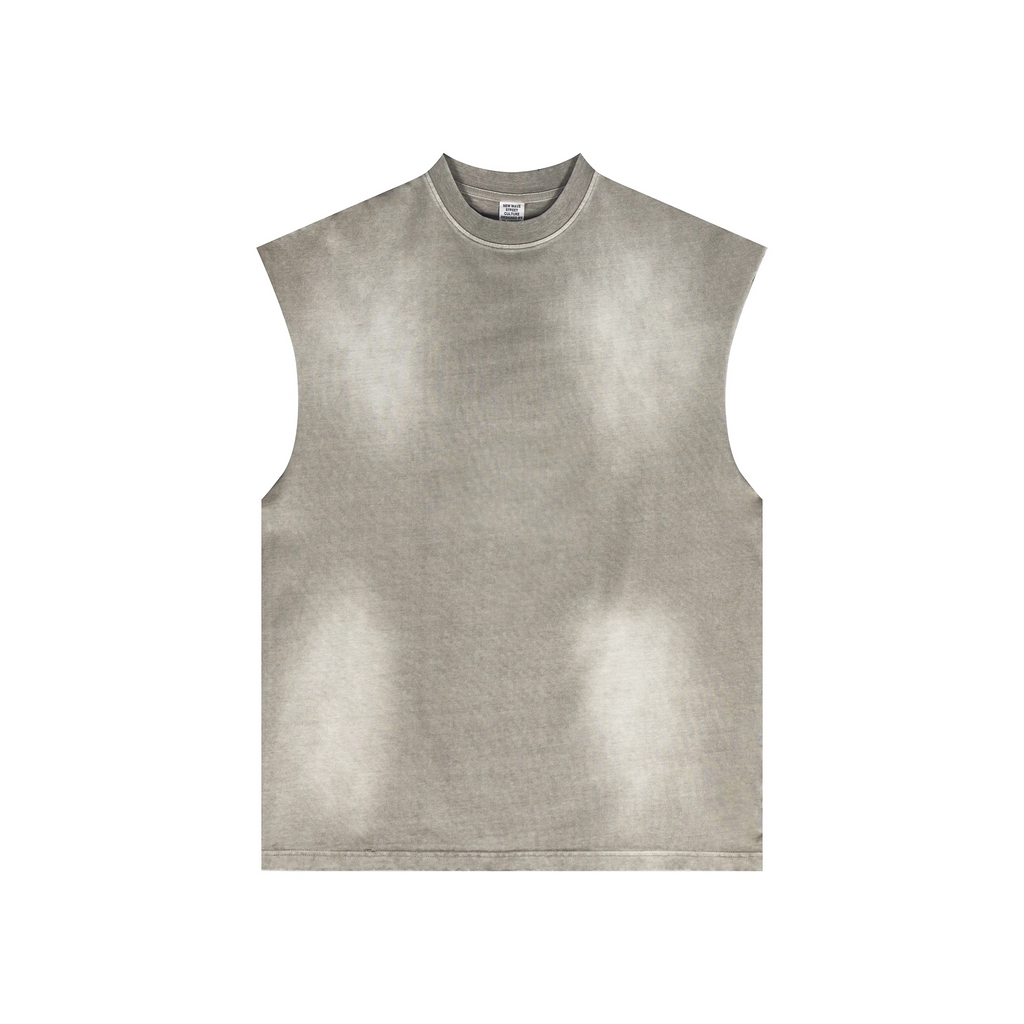 Gray sleeveless shirt on a white background