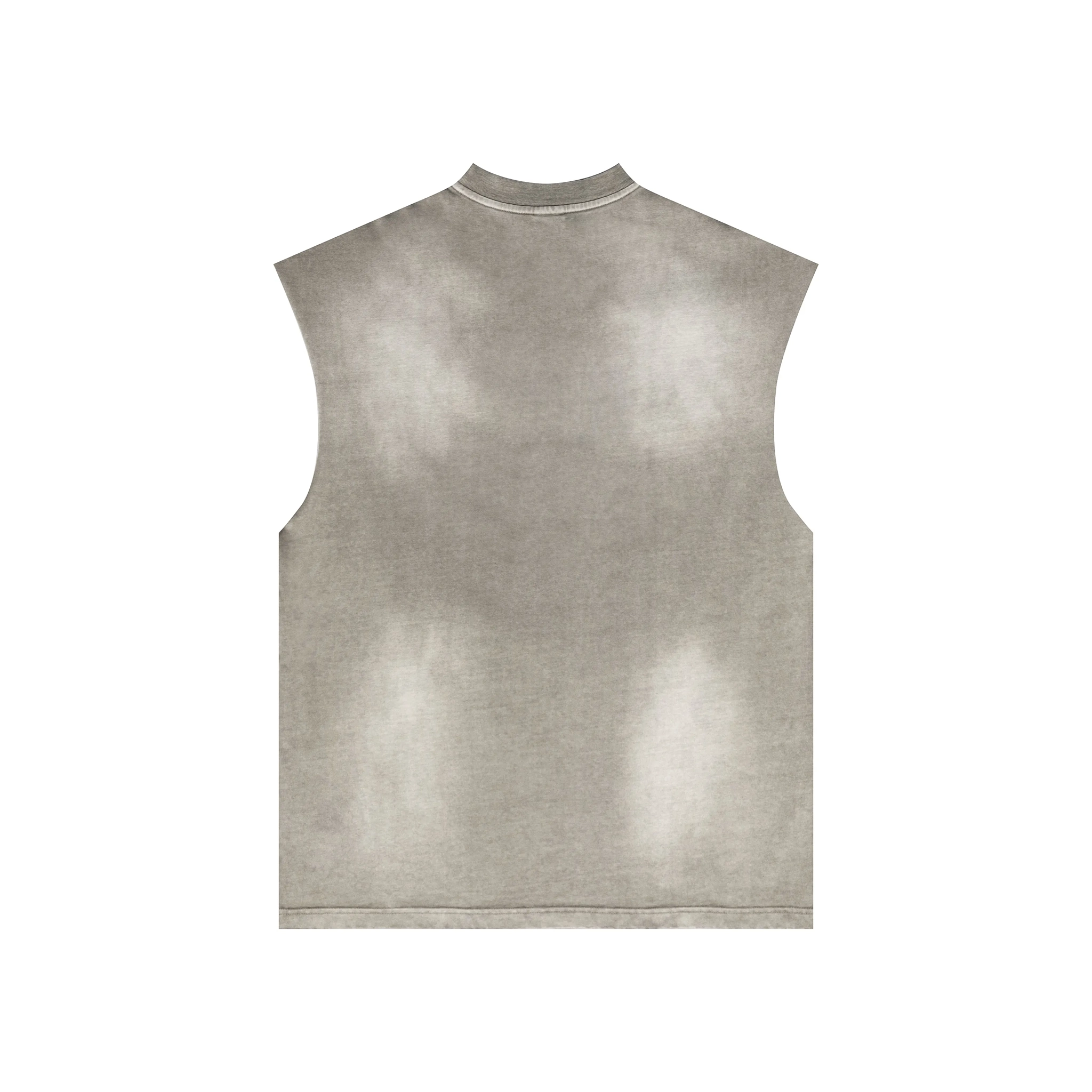 Gray sleeveless shirt on a white background