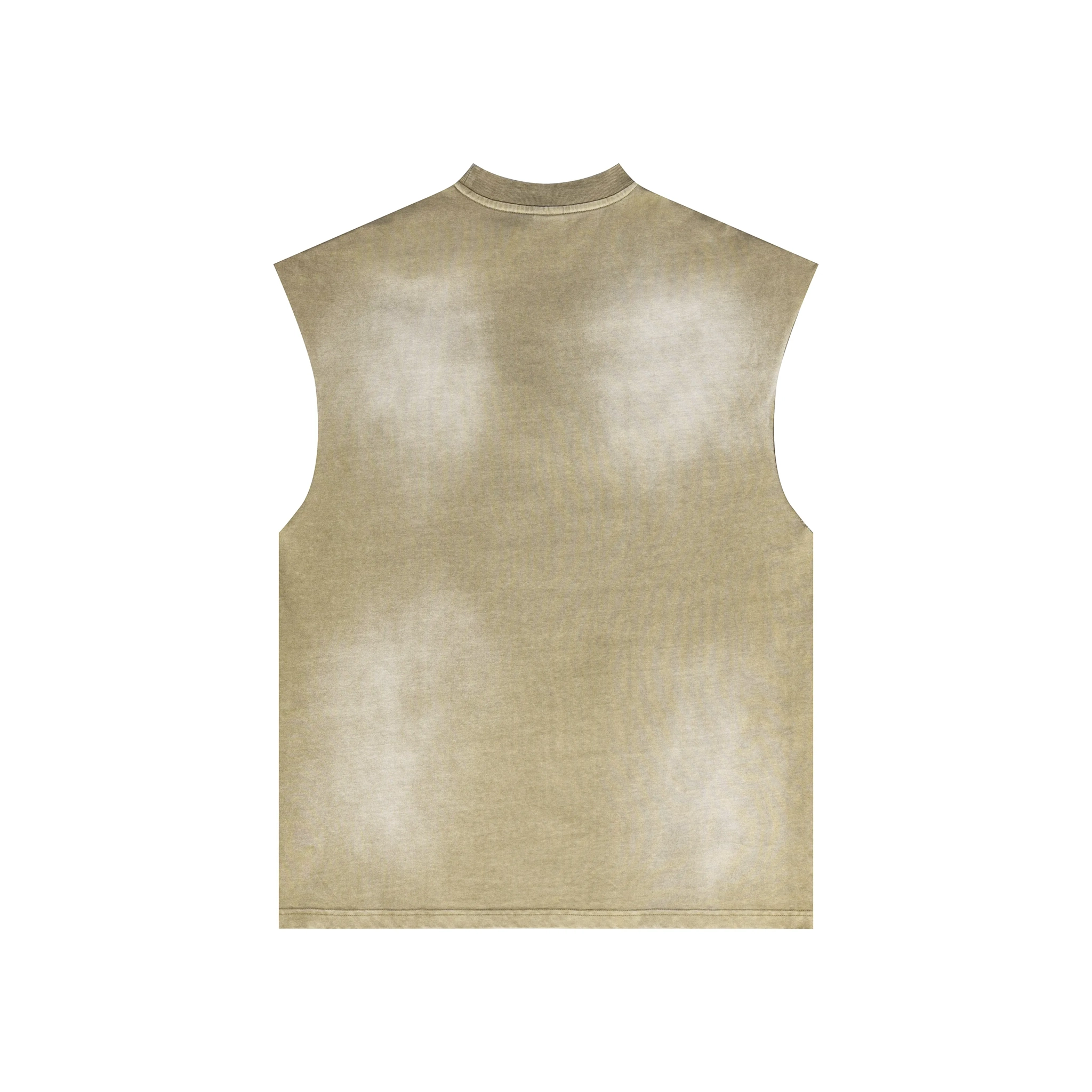 Beige sleeveless vest on a white background