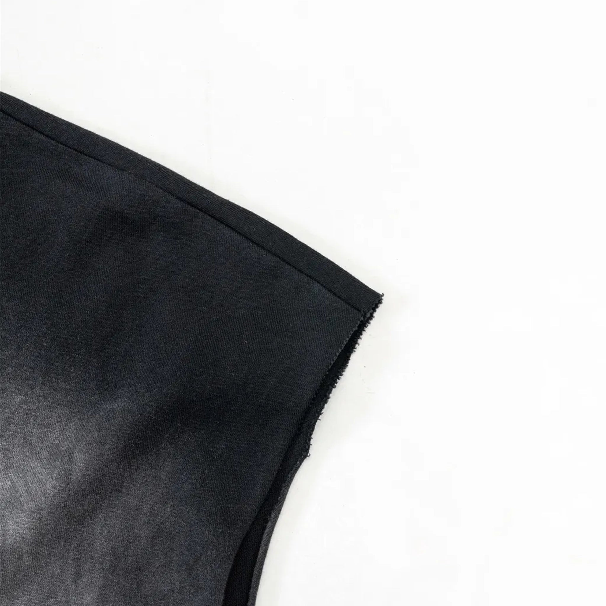 Black fabric corner on a white background