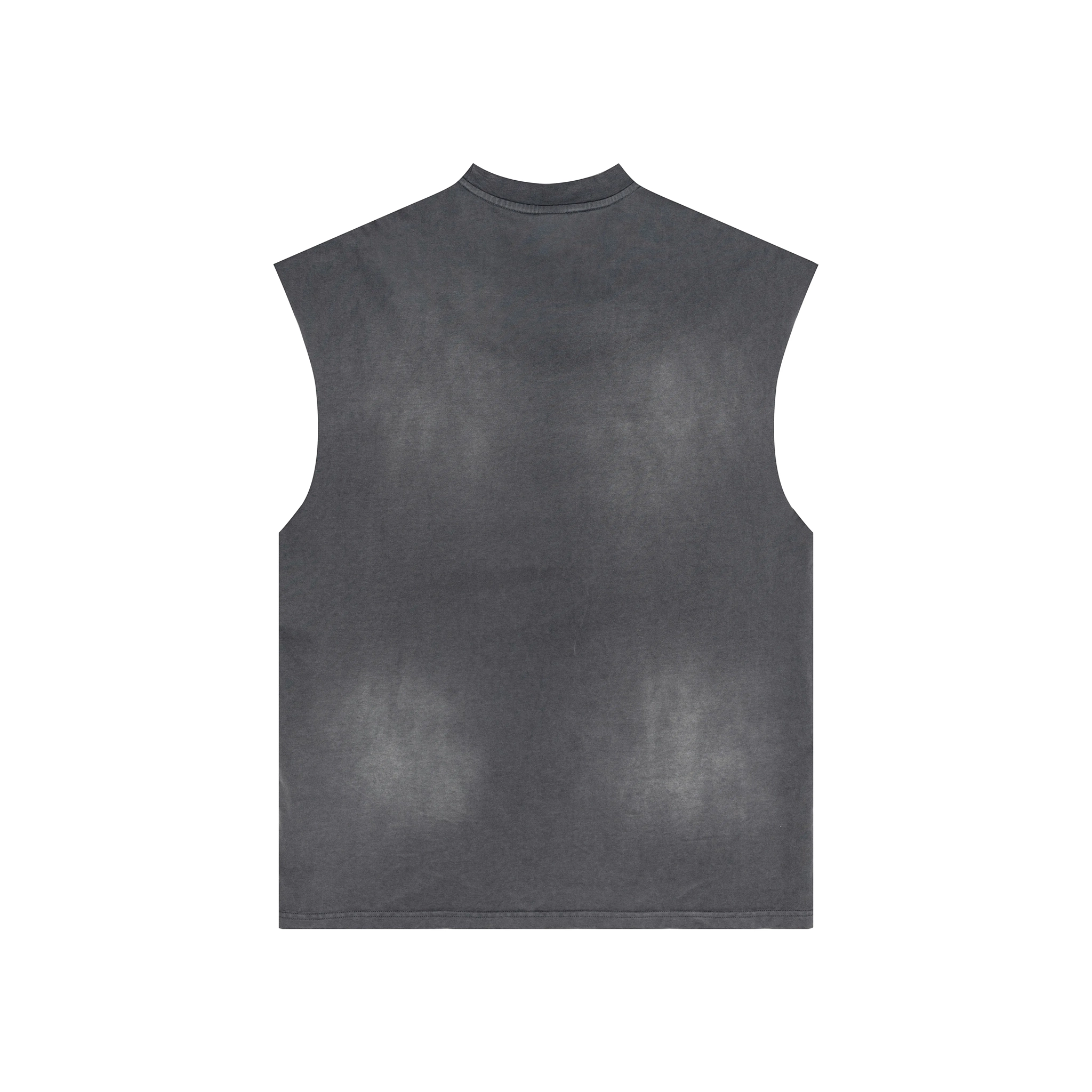 Gray sleeveless shirt on a white background