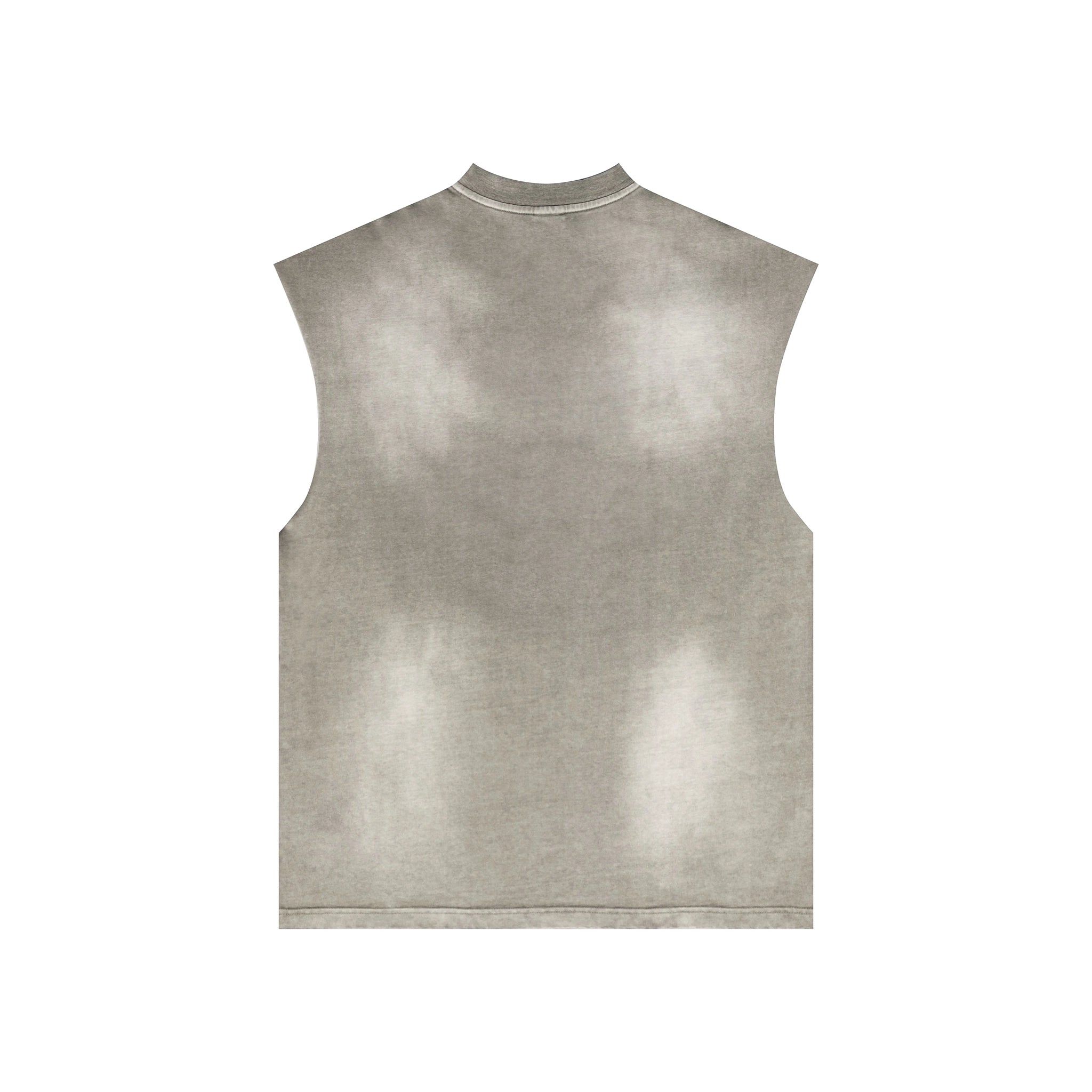 Gray sleeveless vest on a white background