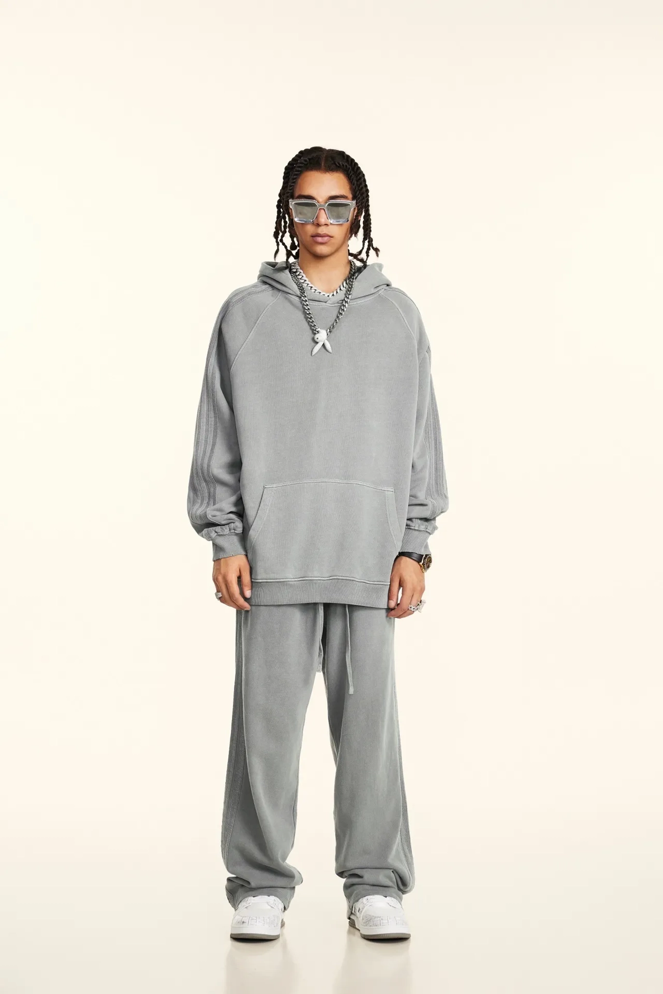 NEW WAVE LAYERED-LOOK HOODIE