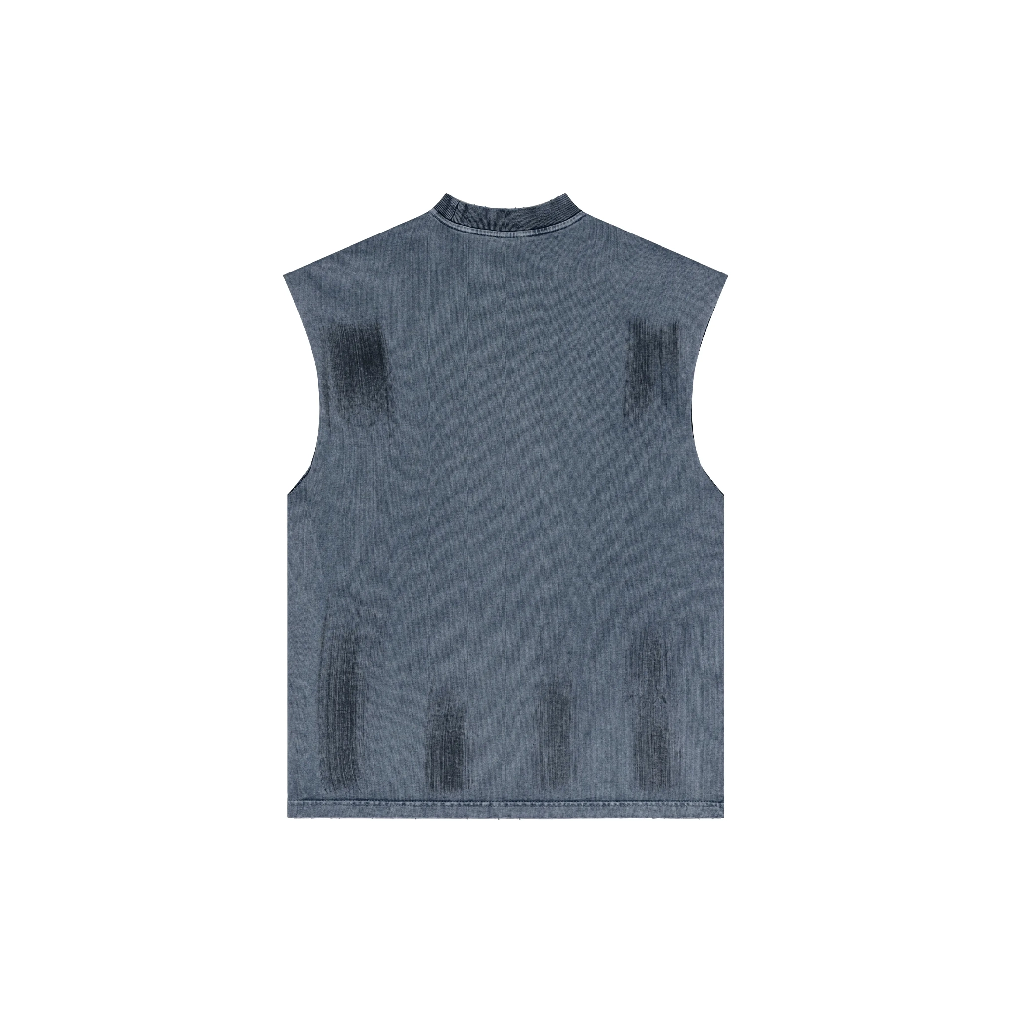 Blue sleeveless vest on a white background