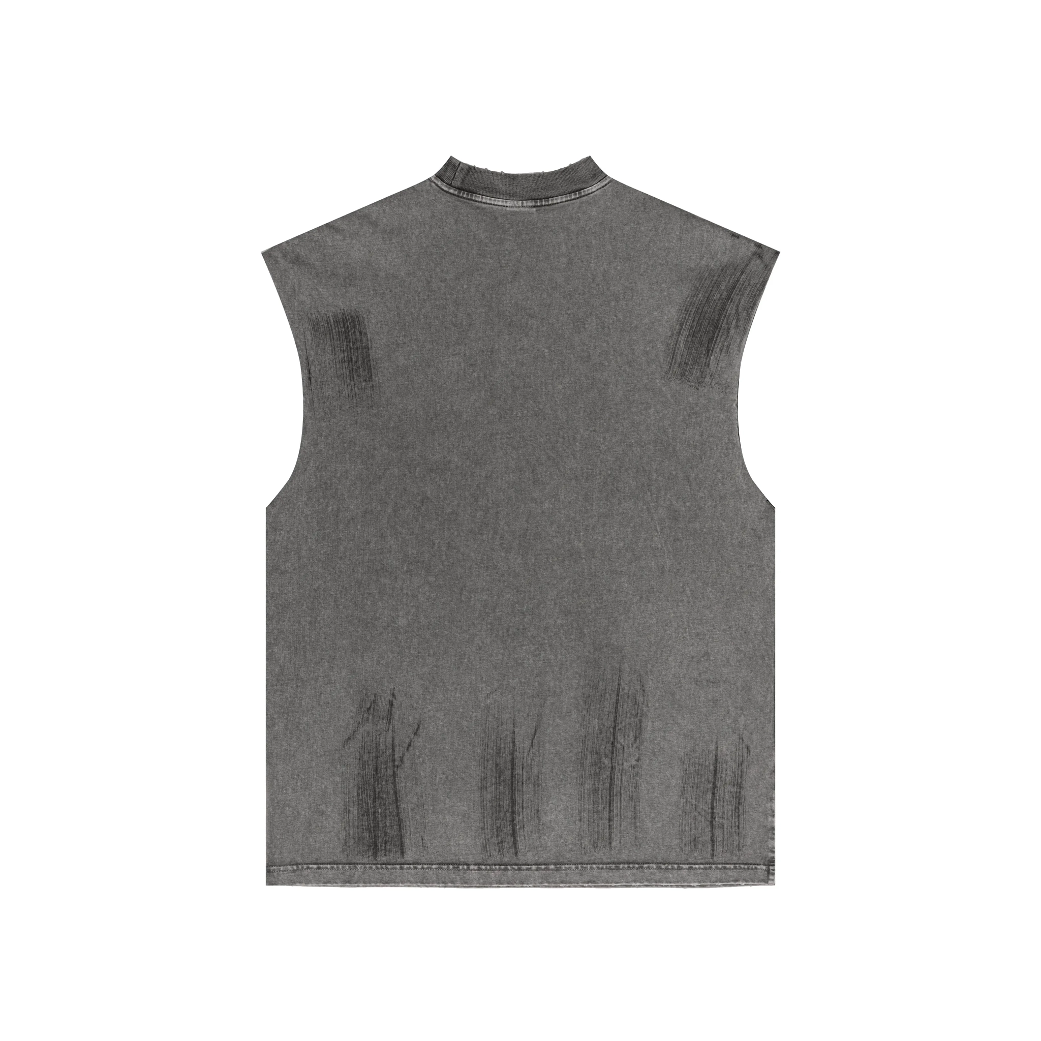 Gray sleeveless vest on a white background