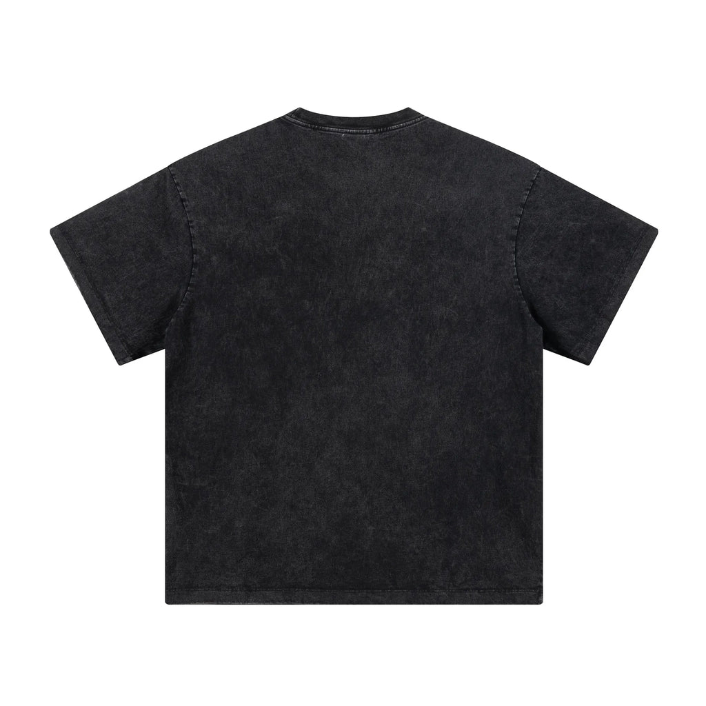 Black t-shirt on a white background