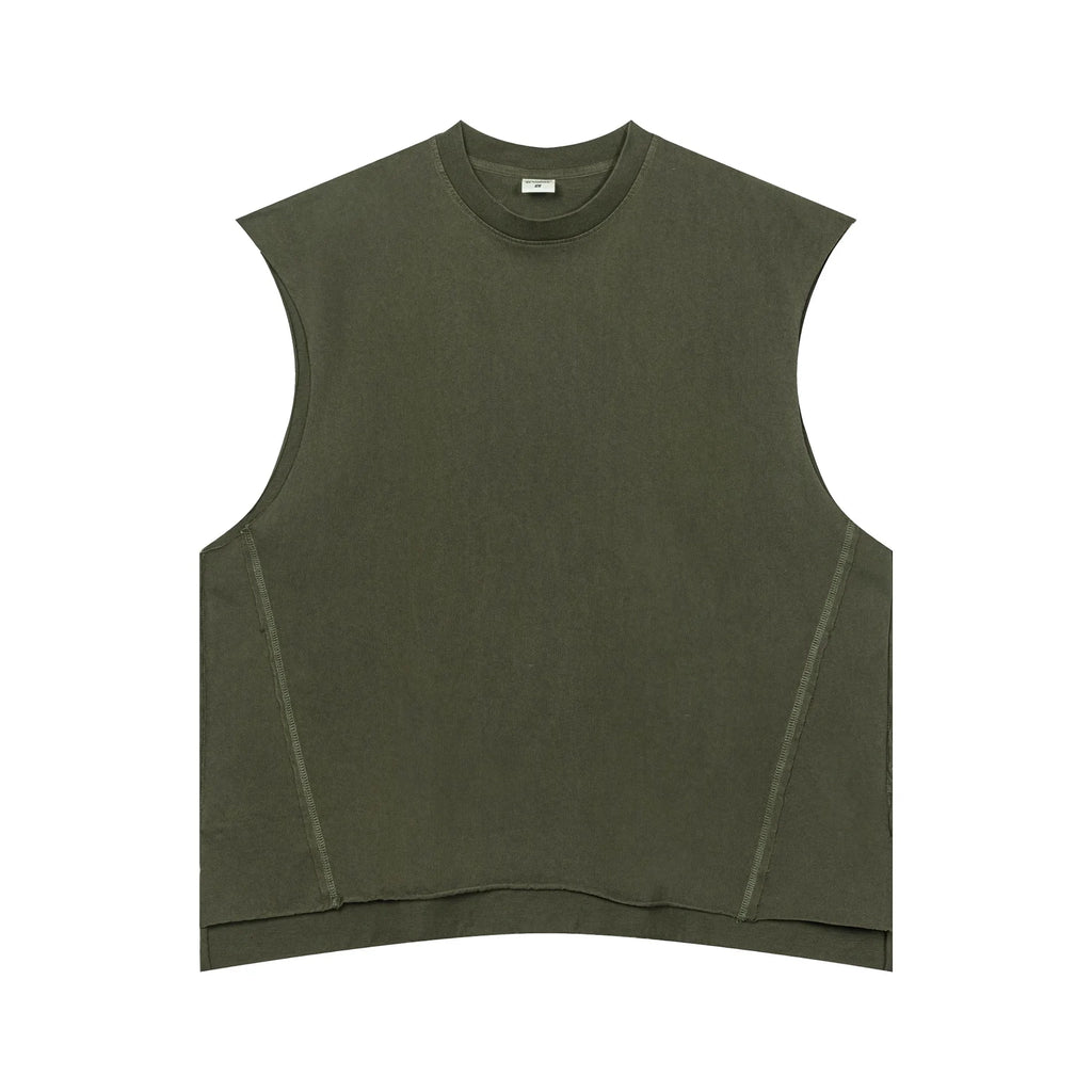 Green sleeveless shirt on a white background