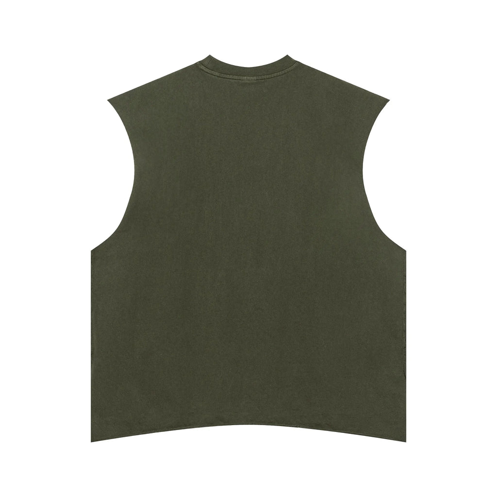 Green sleeveless shirt on a white background