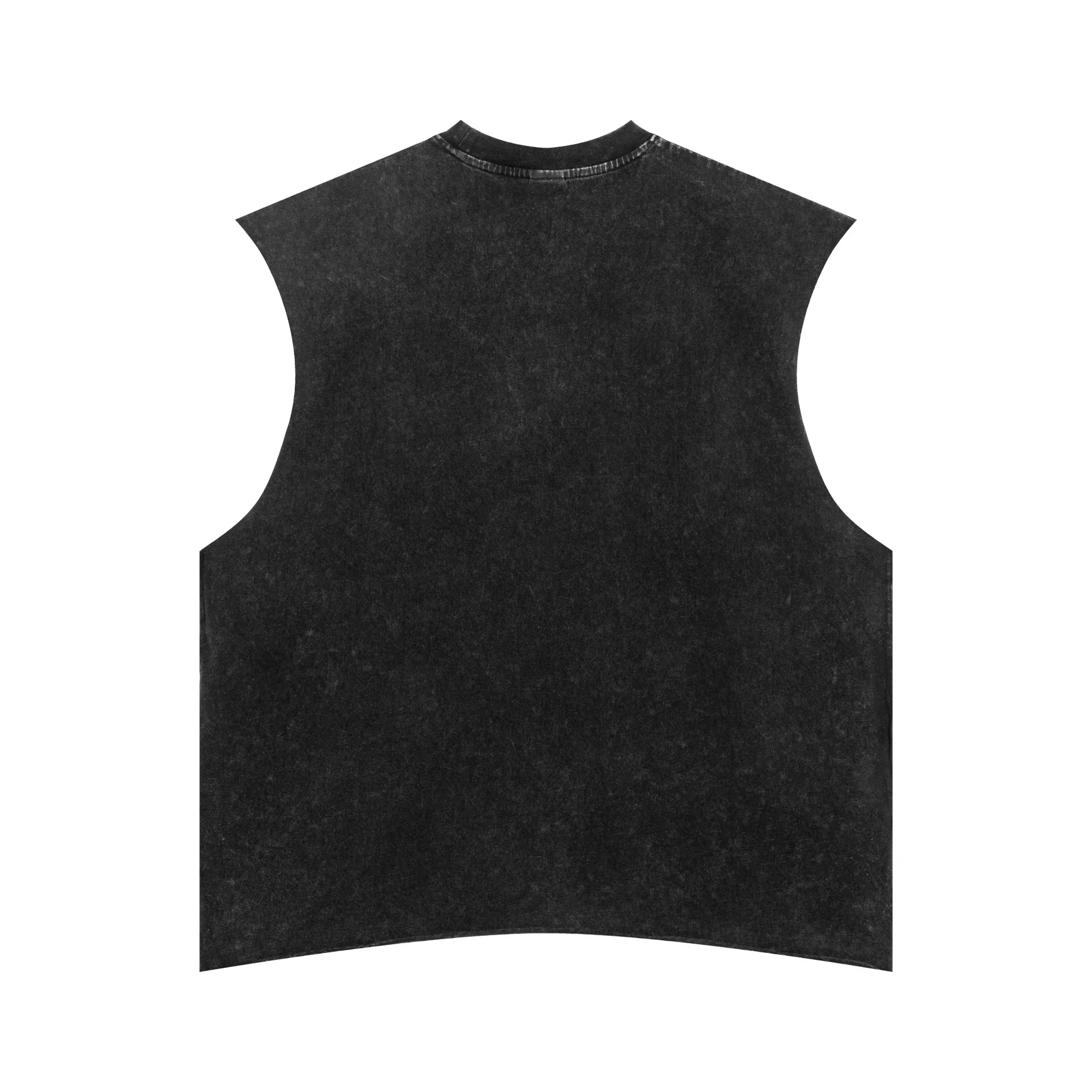 Black sleeveless vest on a white background