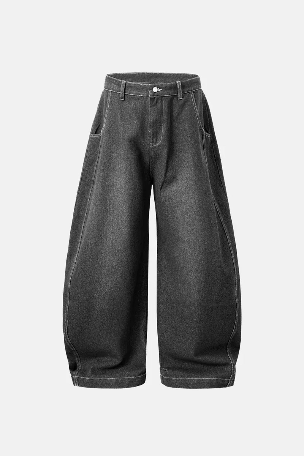 NEW WAVE WASHED BARREL BAGGY JEAN
