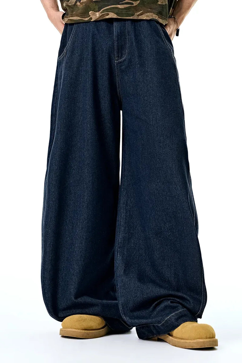 NEW WAVE WASHED BARREL BAGGY JEAN