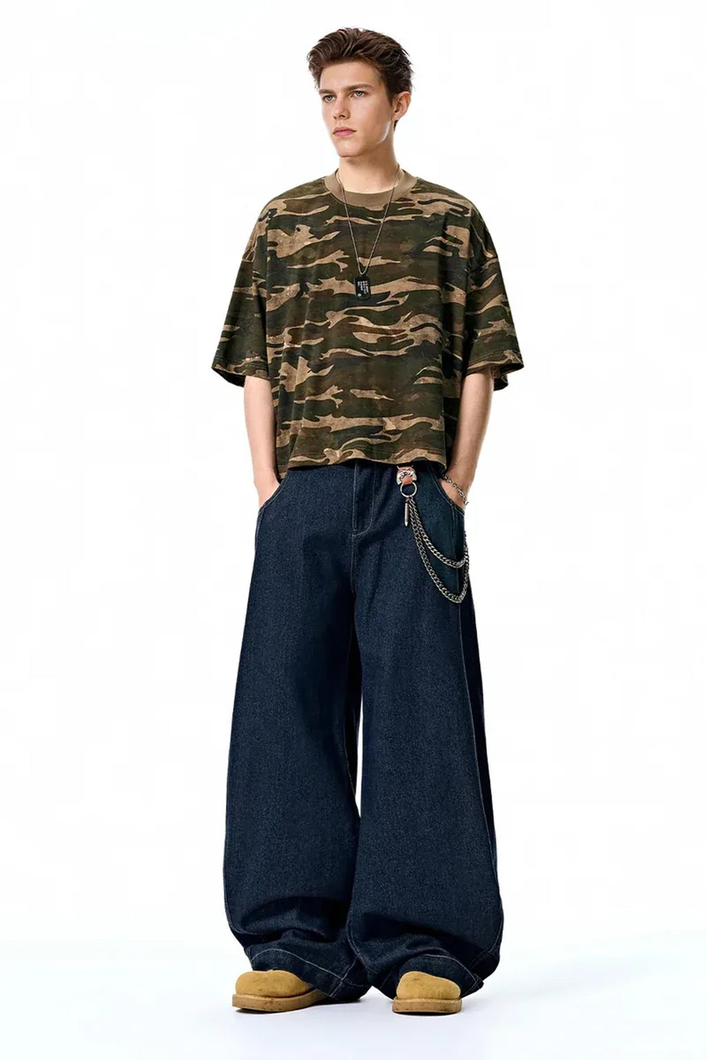 NEW WAVE WASHED BARREL BAGGY JEAN