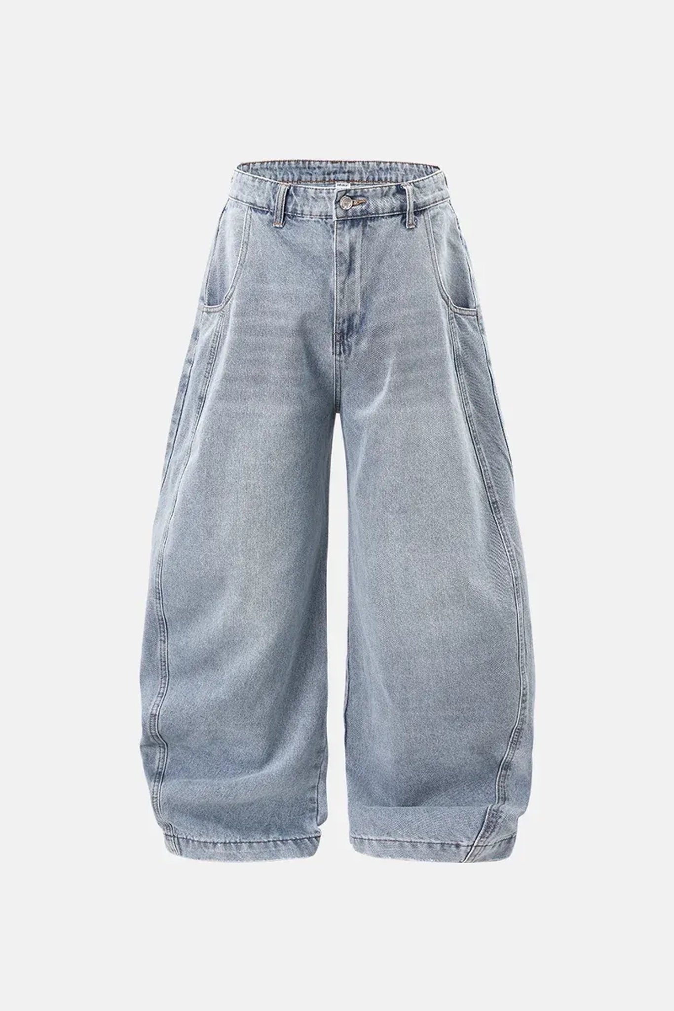 NEW WAVE WASHED BARREL BAGGY JEAN