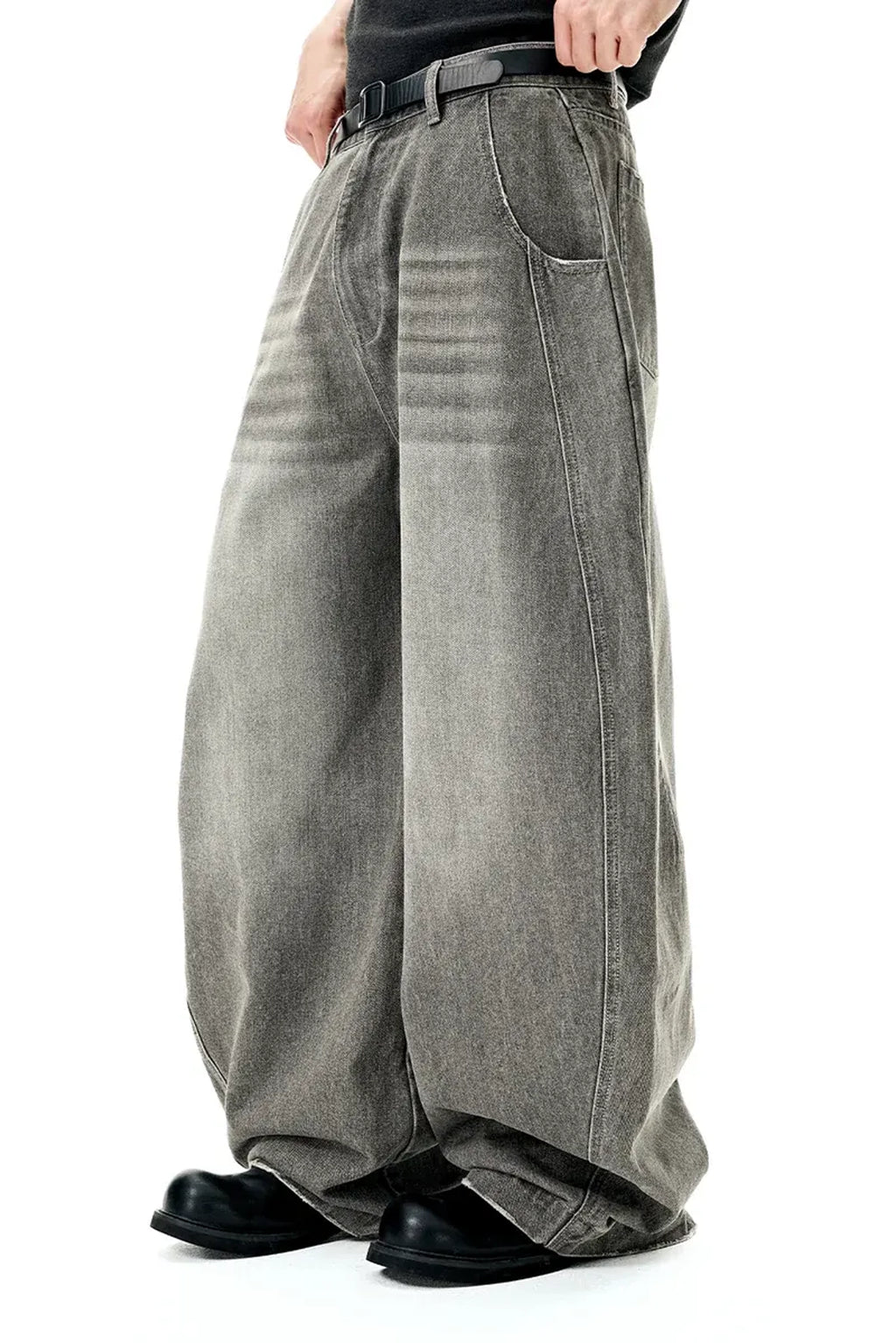 NEW WAVE WASHED BARREL BAGGY JEAN