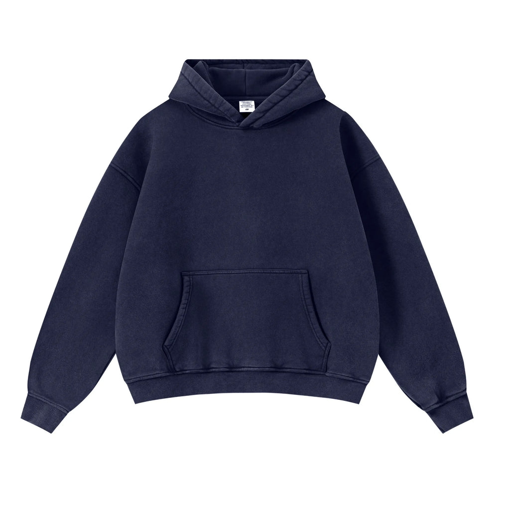 Navy blue hoodie on a white background